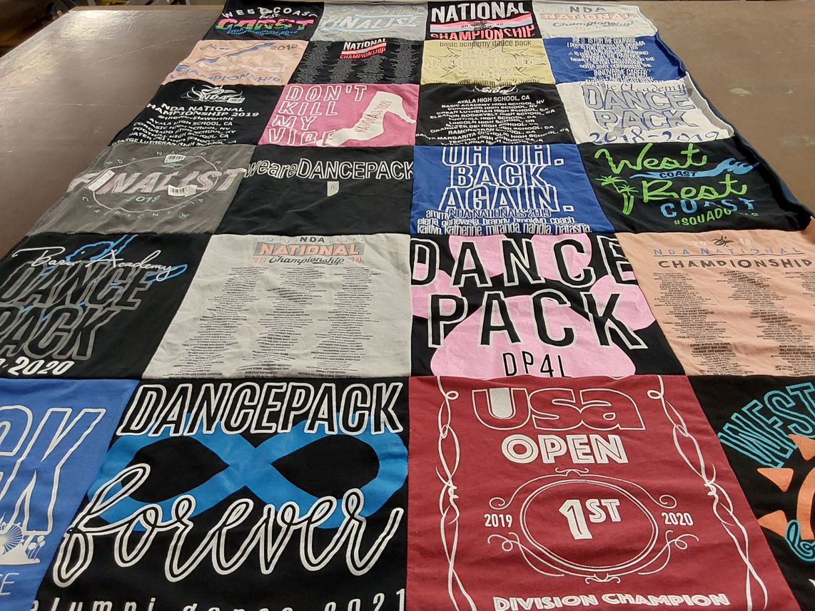 T-shirt quilt featuring dancepack by Natasha from NV