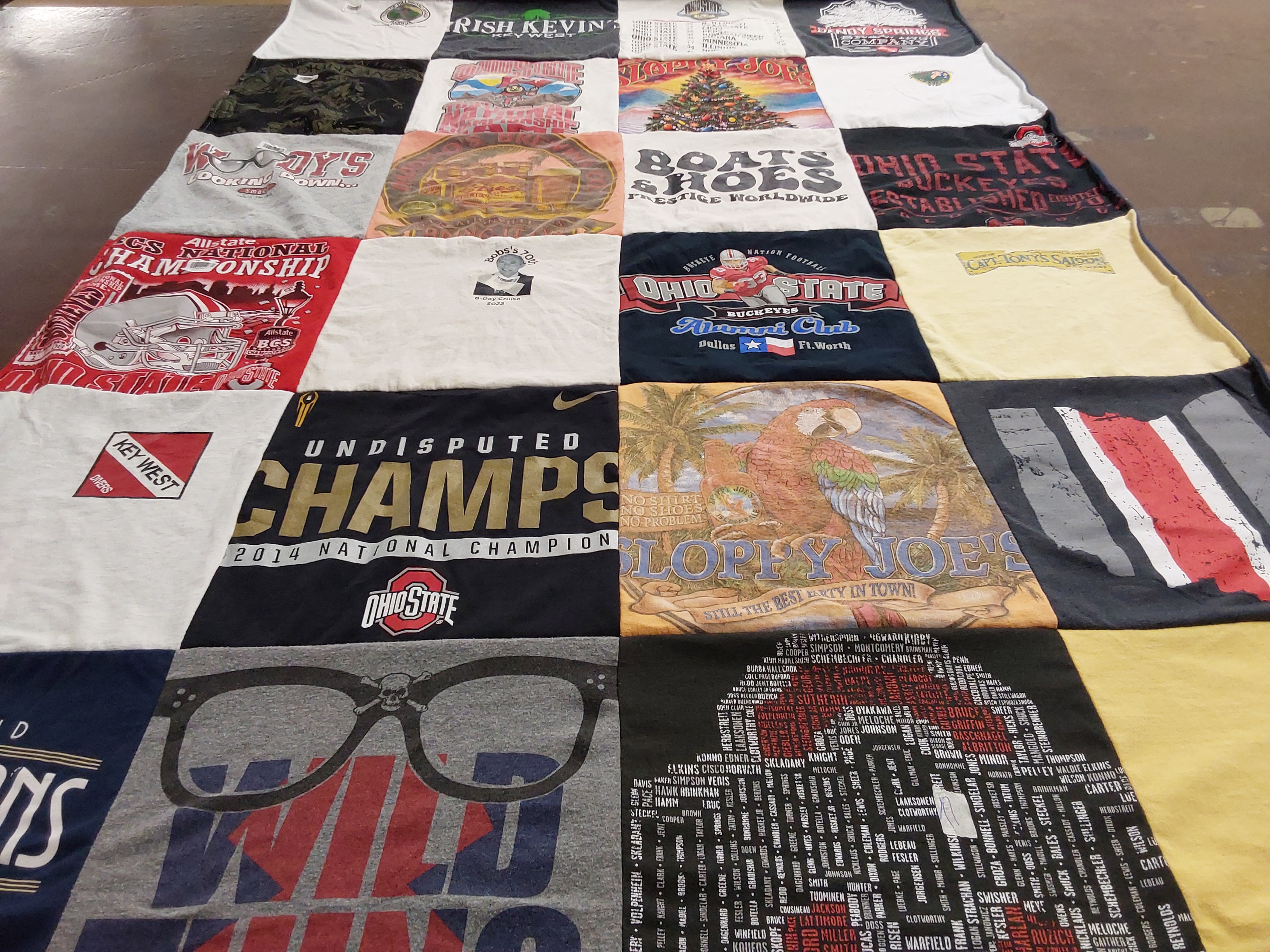 T-shirt quilt featuring ohio state university buckeyes by Jacqueline from FL