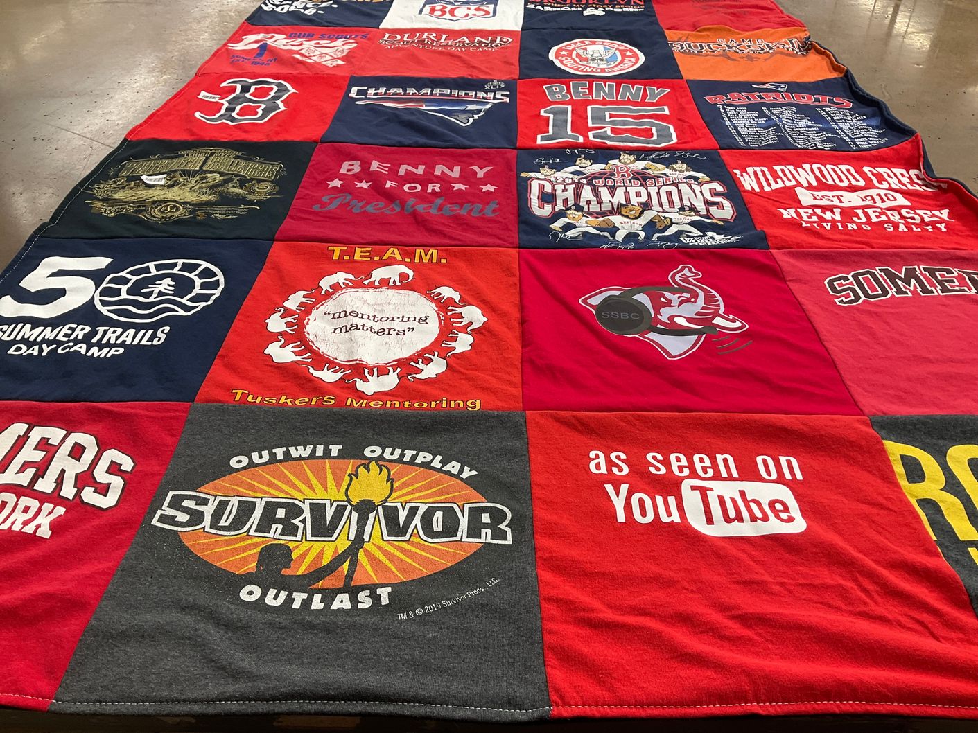 T-shirt quilt featuring new england patriots by Shari from NY