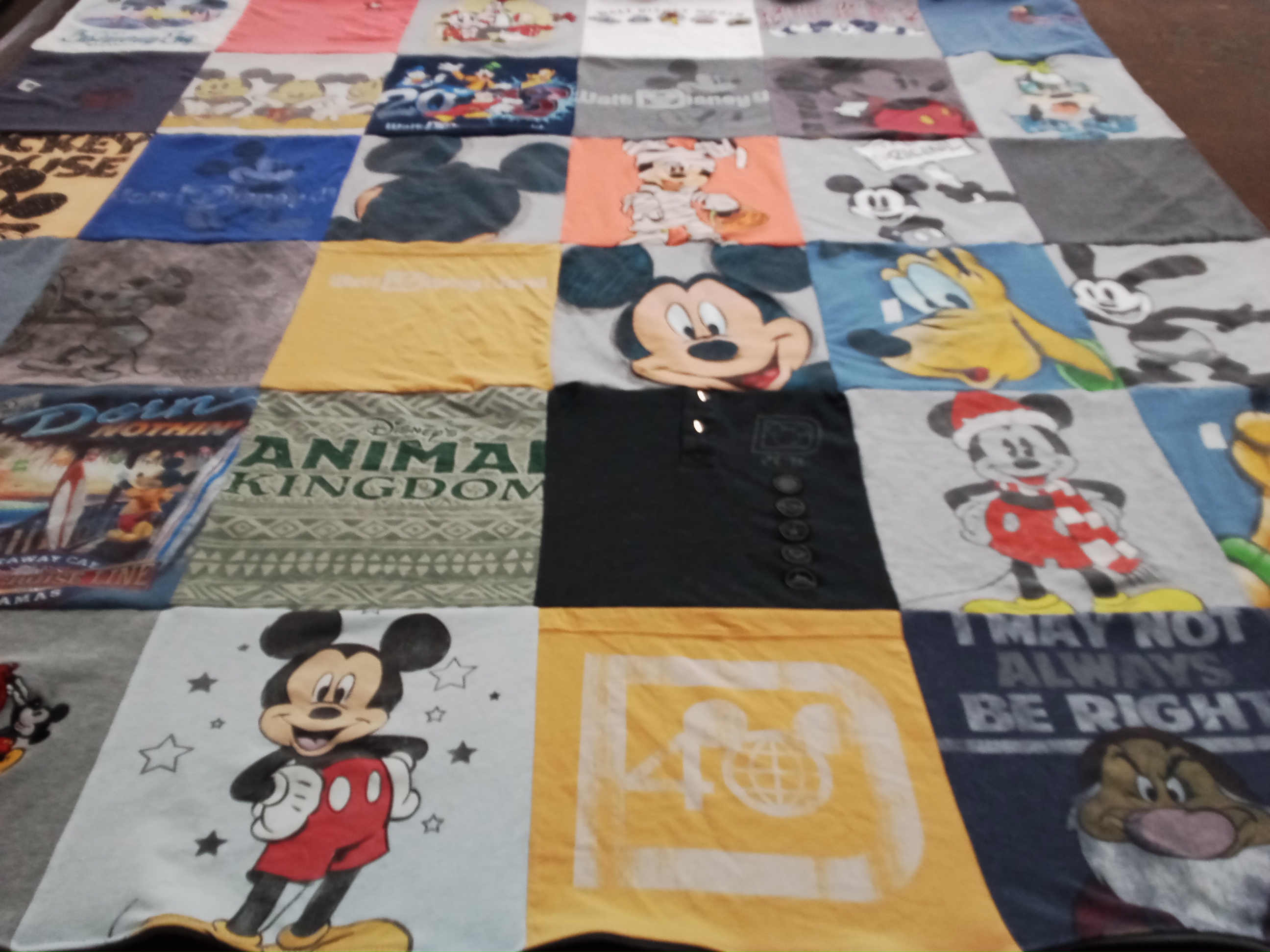 T-shirt quilt with disney, animation themes by christa from IN