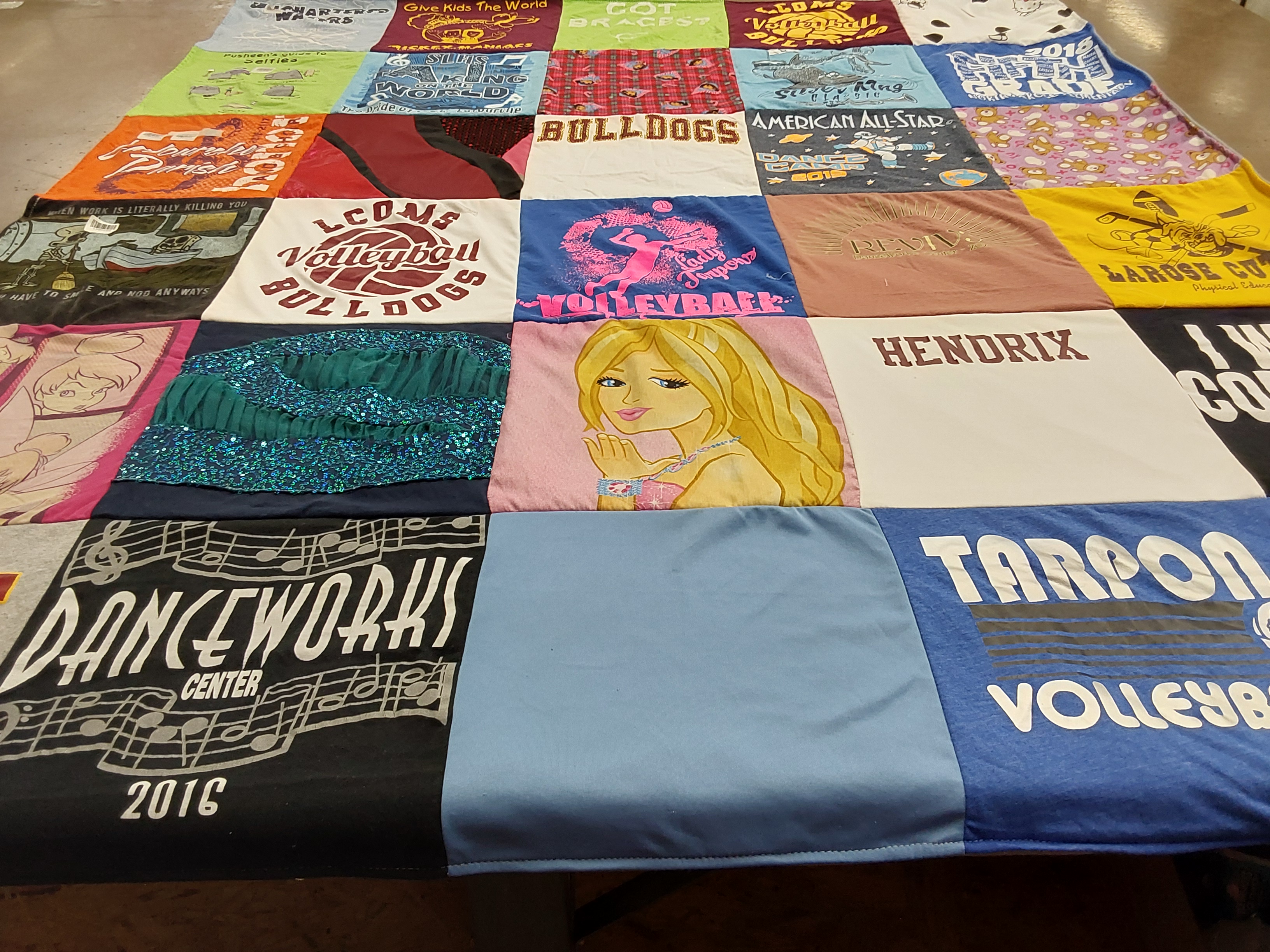 T-shirt quilt featuring tarpon volleyball, lcoms volleyball by Jamie from LA