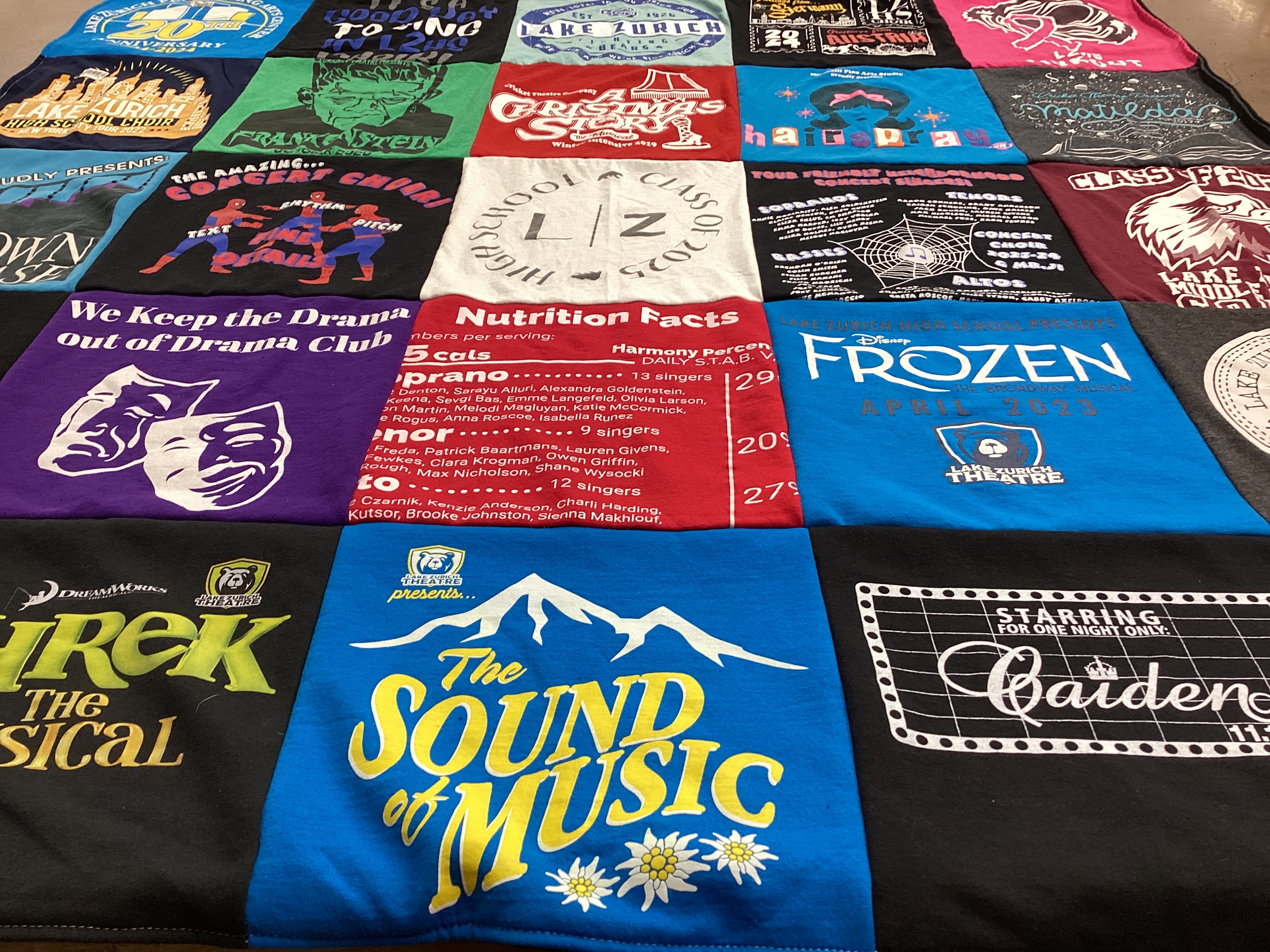 T-shirt quilt from lake zurich high school by Brandi from IL