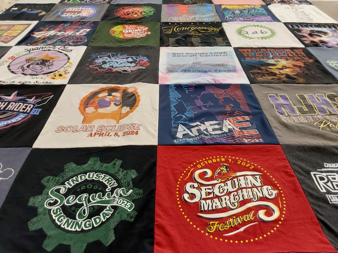 T-shirt quilt from njh middle school, segun high school by Veronica from TX