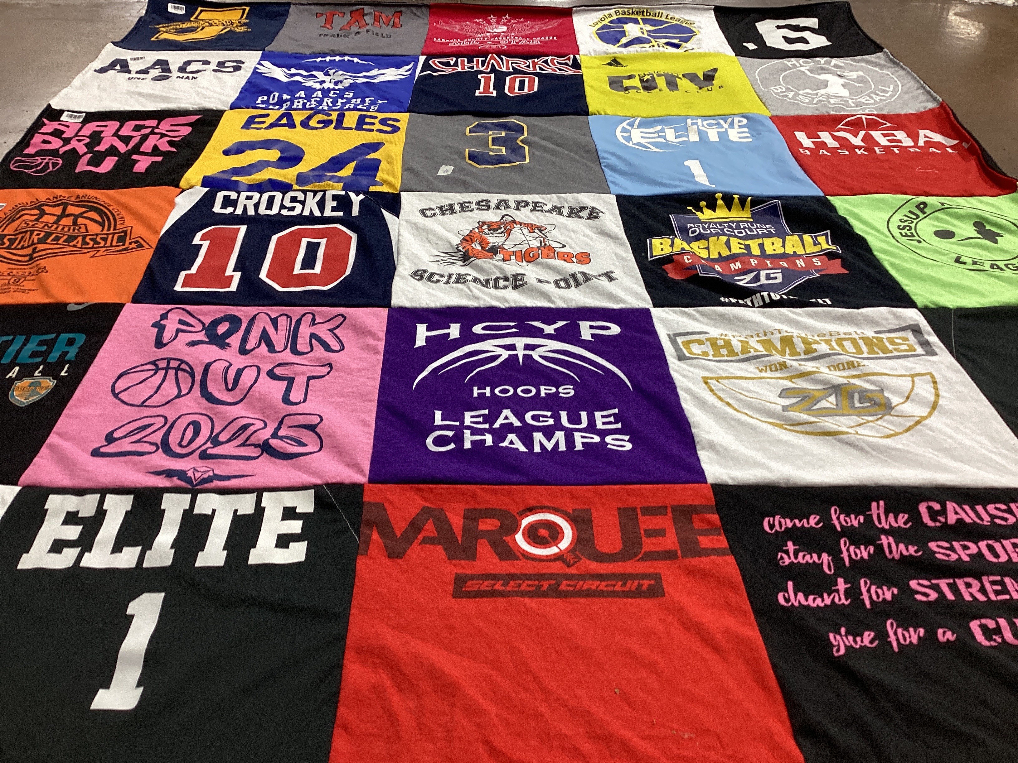 T-shirt quilt featuring eagles basketball team by Jallon from MD
