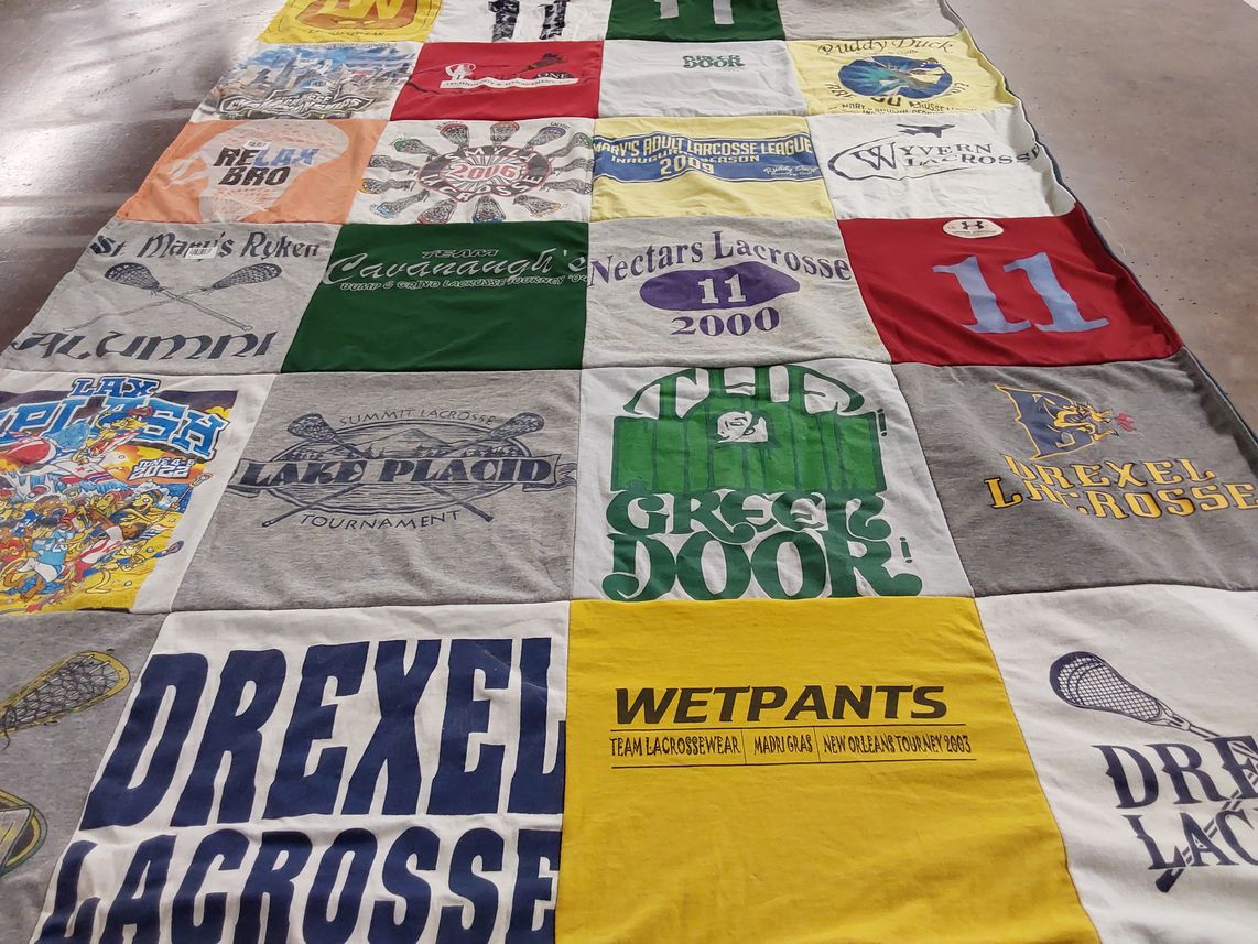 T-shirt quilt featuring drexel lacrosse by Roberta from MD