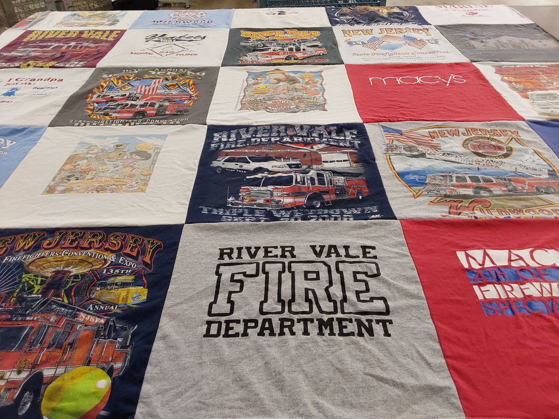 T-shirt quilt featuring yankees by Andrea from NJ