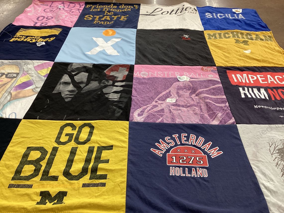 T-shirt quilt featuring university of michigan by Melissa from IL