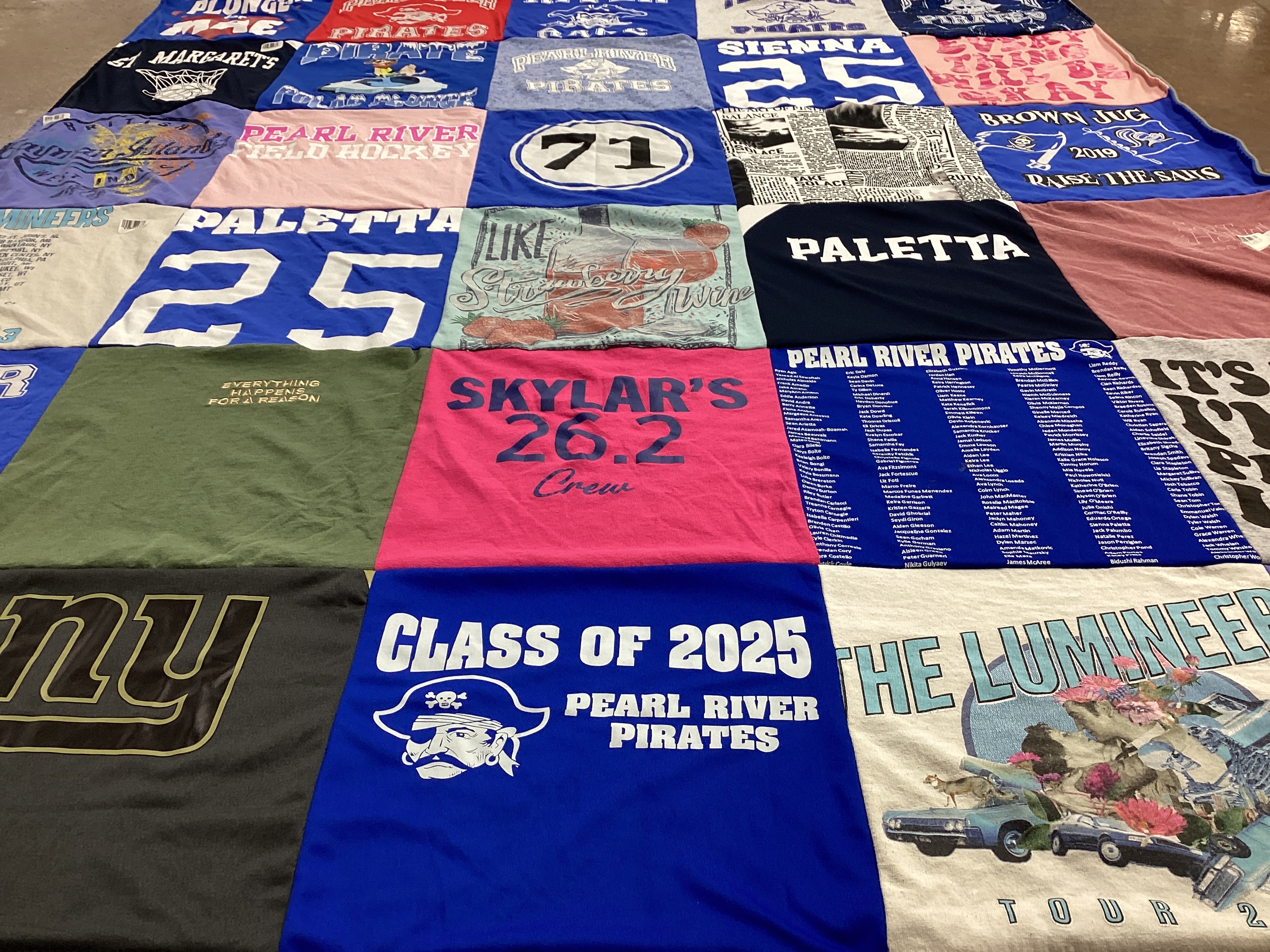 T-shirt quilt featuring pearl river pirates by Mary from NY