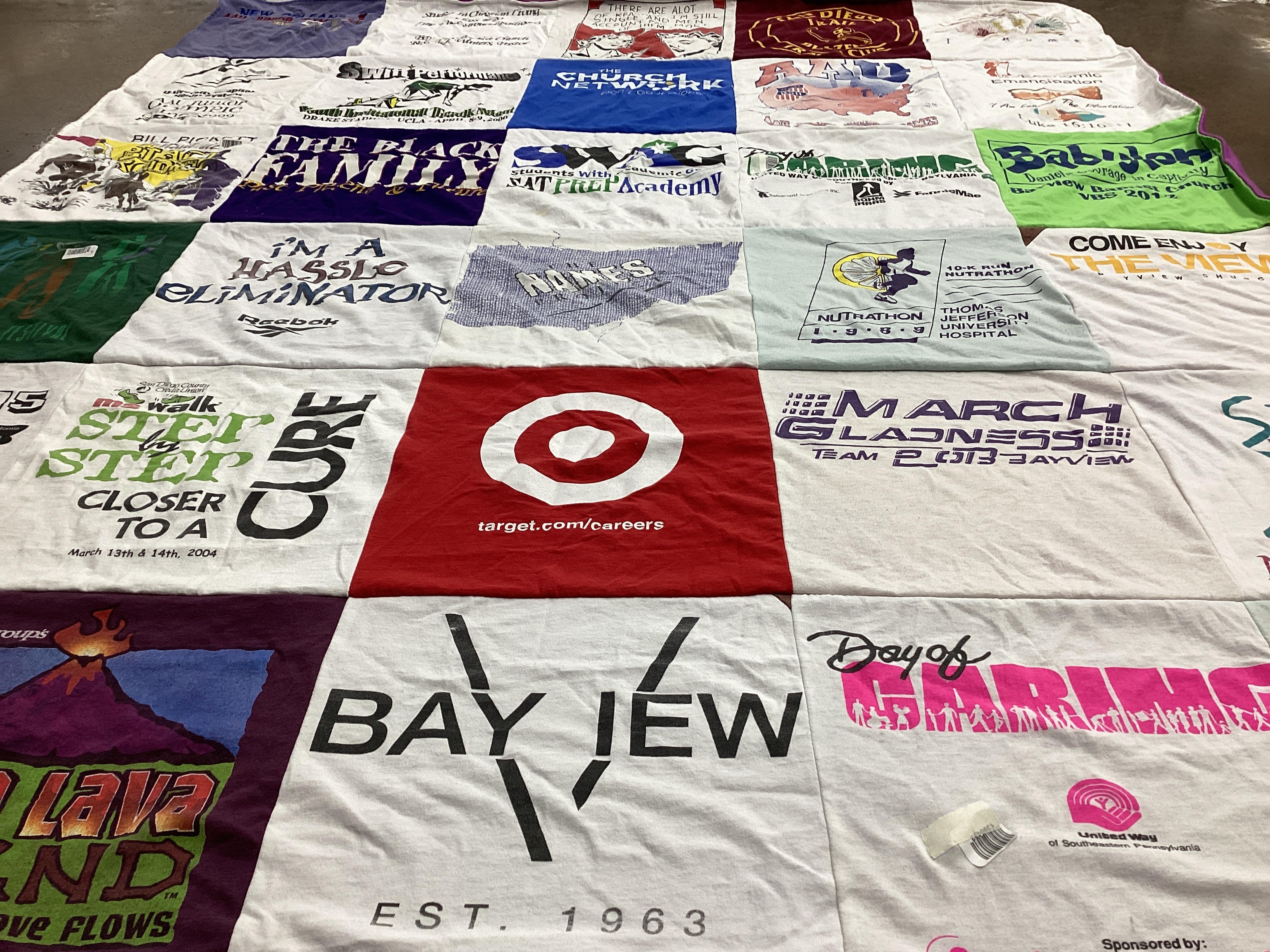 T-shirt quilt featuring bay view university by Felicia from CA