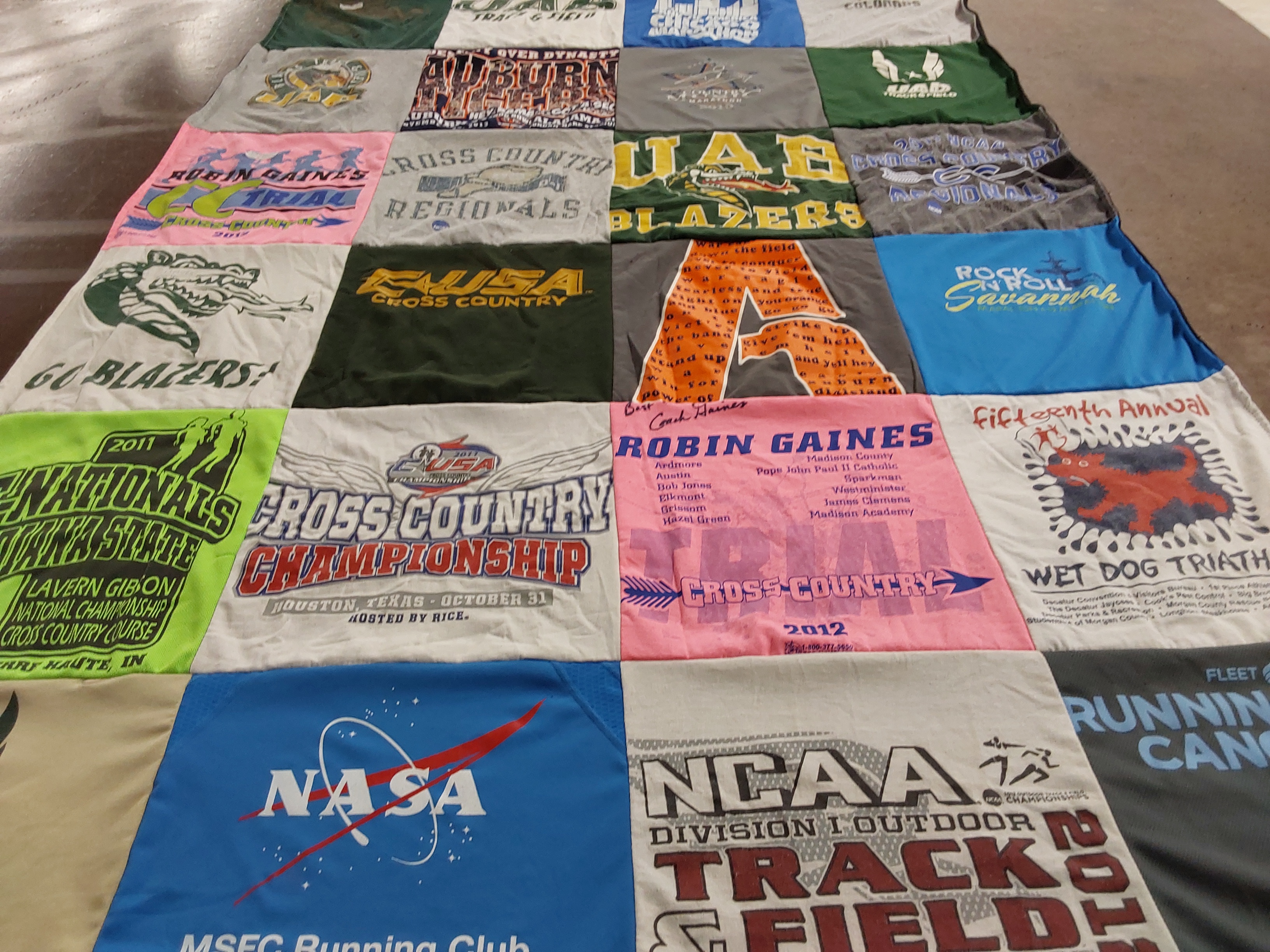 T-shirt quilt from university of alabama at birmingham by Kristina from TN