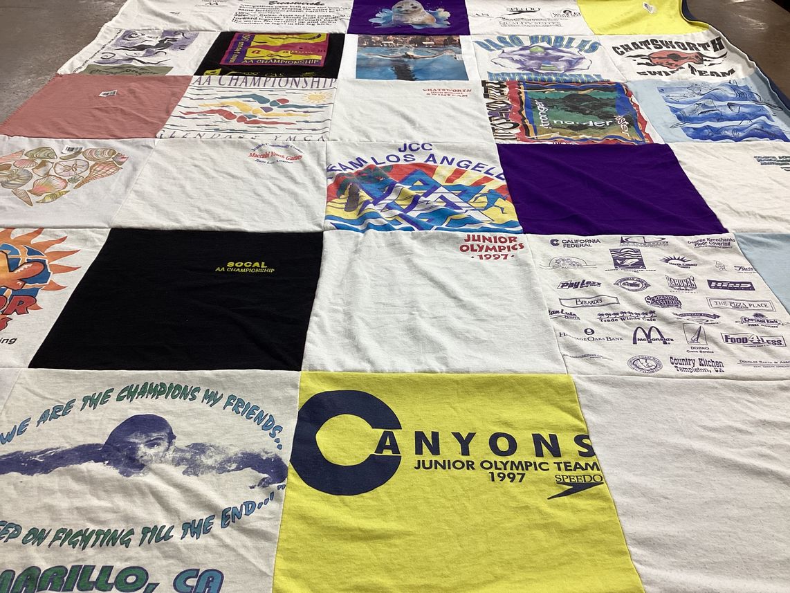 T-shirt quilt featuring canyons junior olympic team by Rona from UT