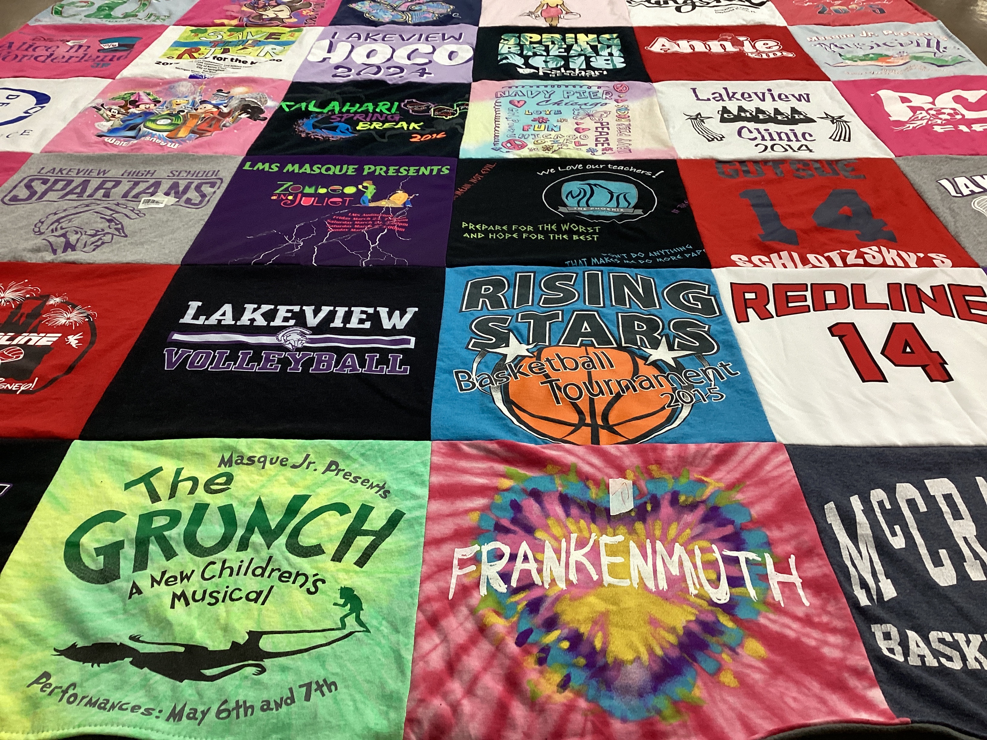 T-shirt quilt featuring lakeview volleyball, lakeview basketball by Kelly from MI