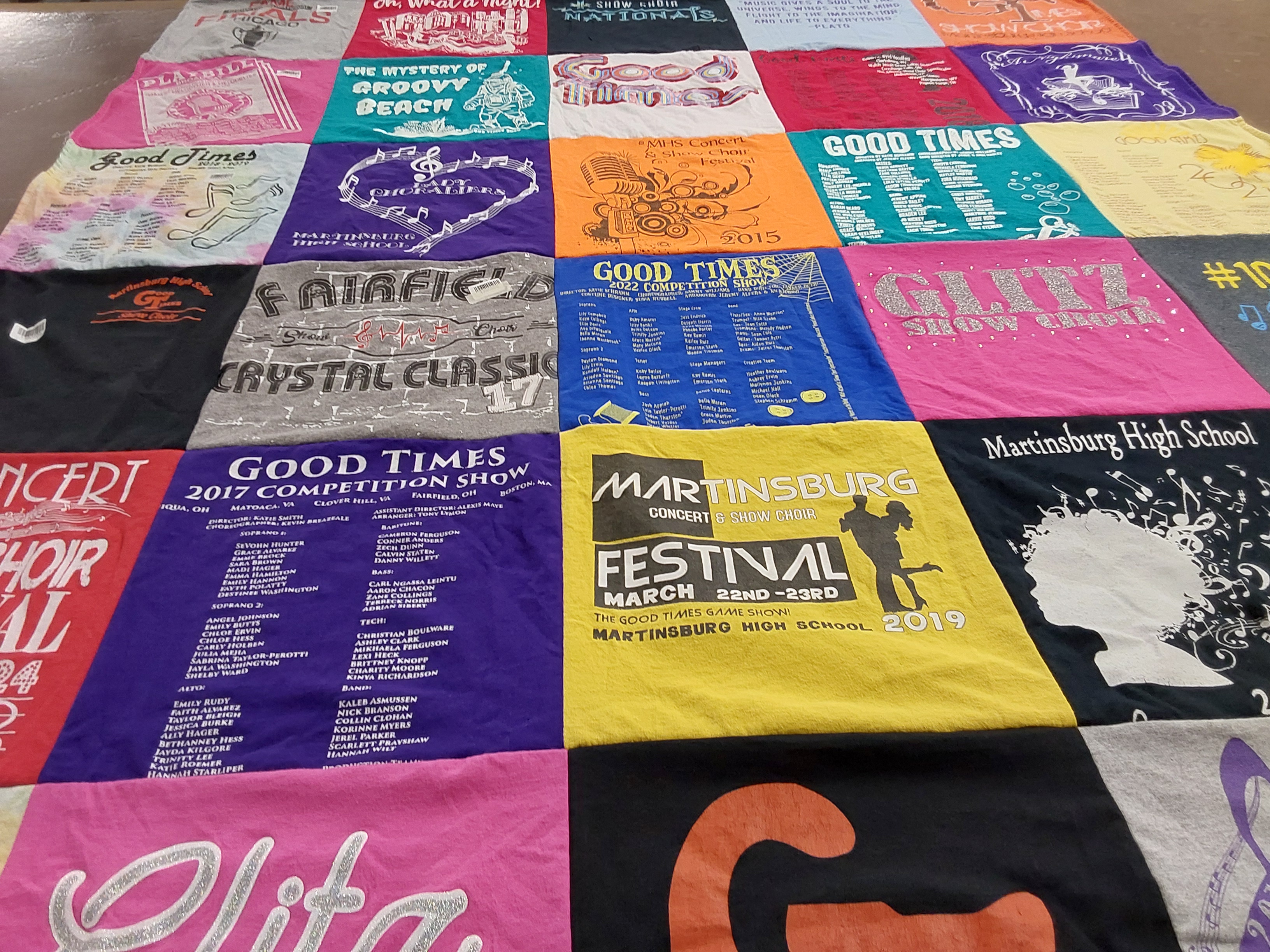 T-shirt quilt from martinsburg high school by Kaitlyn from MD