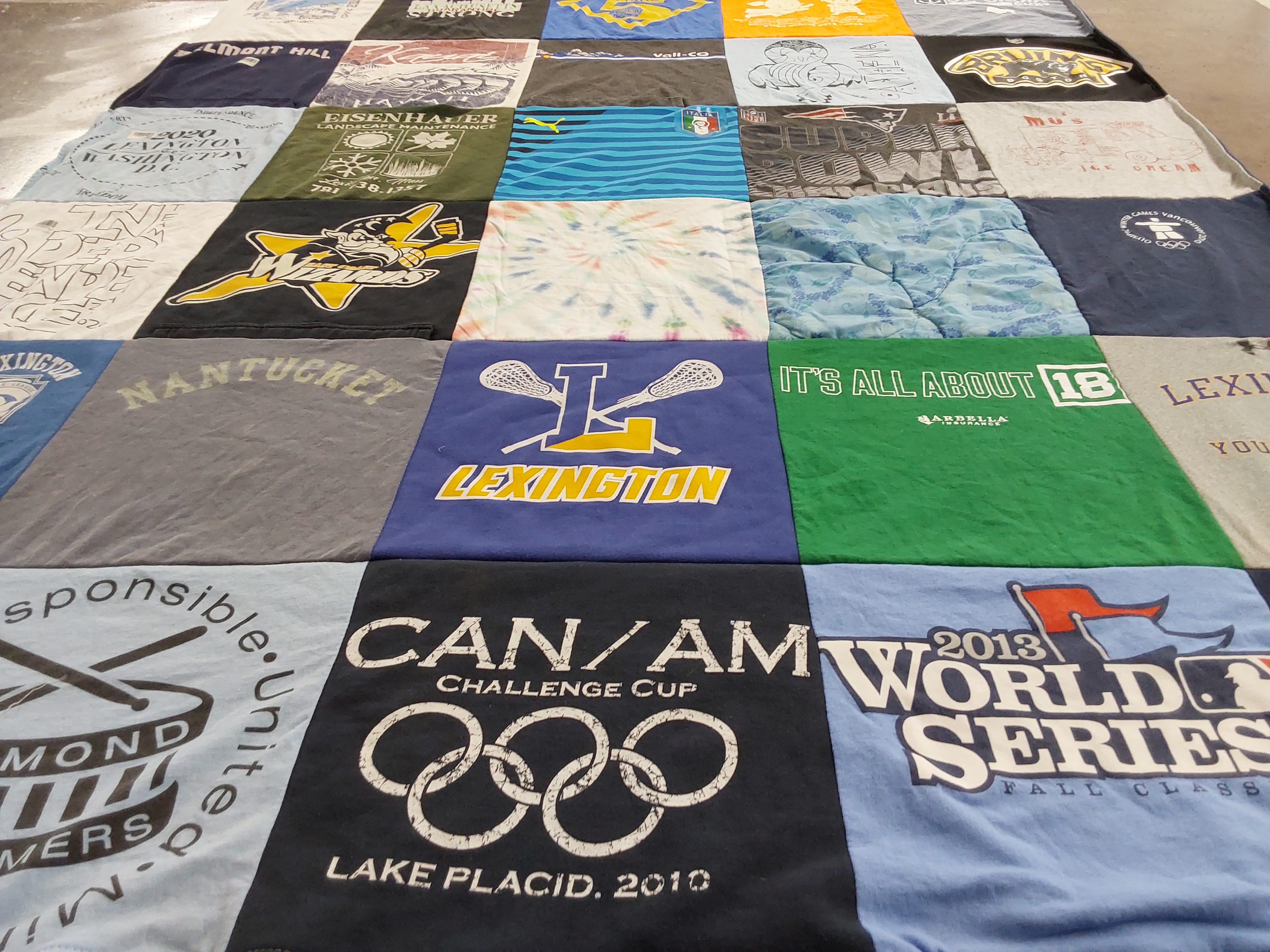 T-shirt quilt featuring lexington lacrosse, narragansett high school by MICHELLE from MA