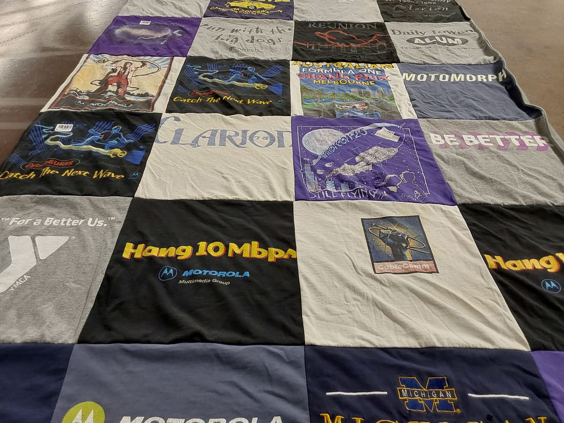 T-shirt quilt from university of michigan by GRETCHEN from IL