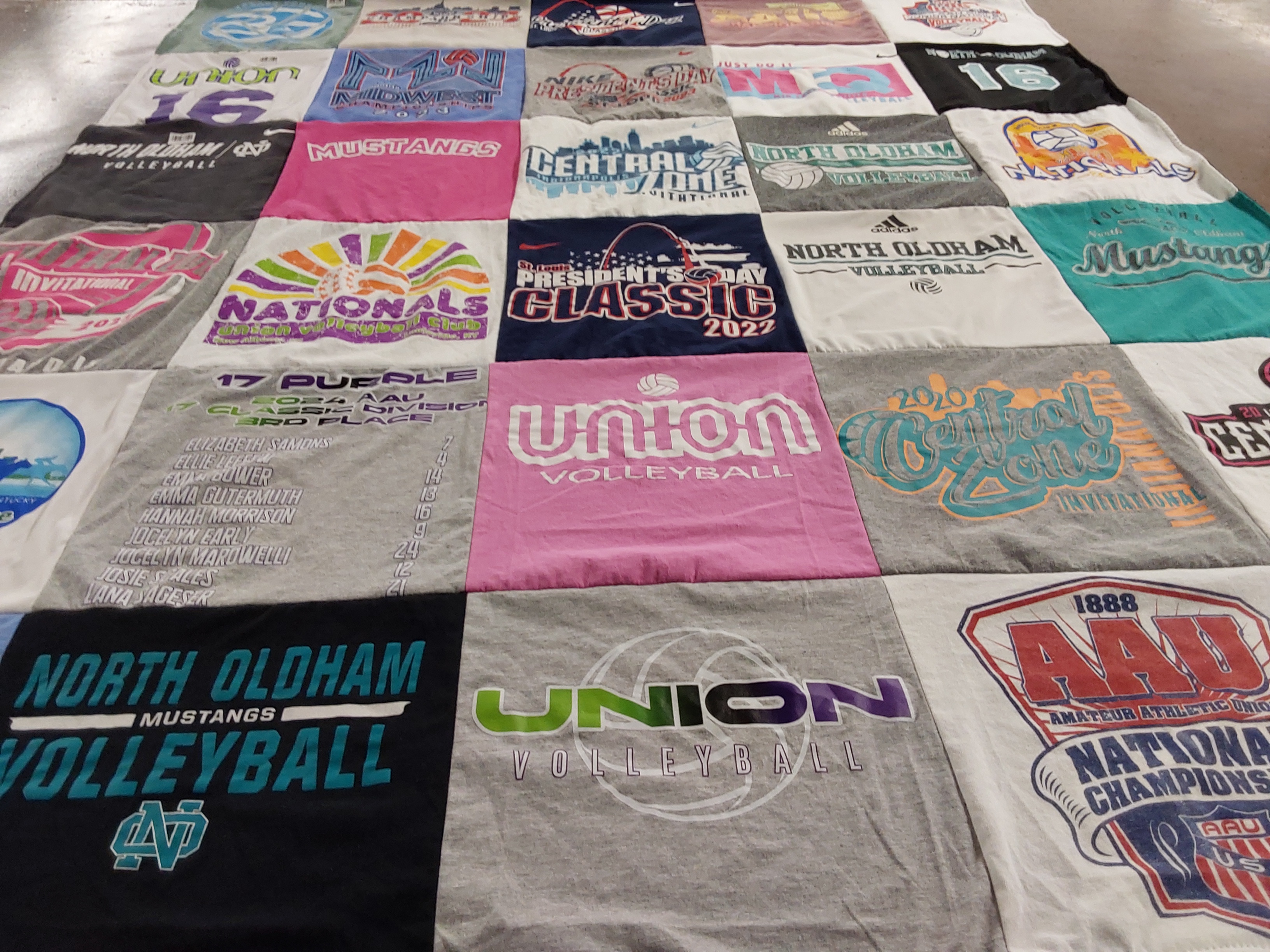 T-shirt quilt from north oldham high school by Beth from KY