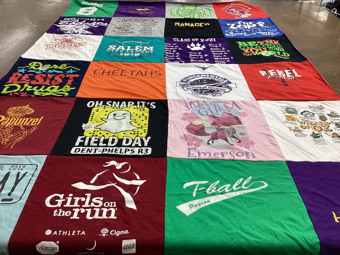 T-shirt quilt featuring rebel football by Kimberly from MO