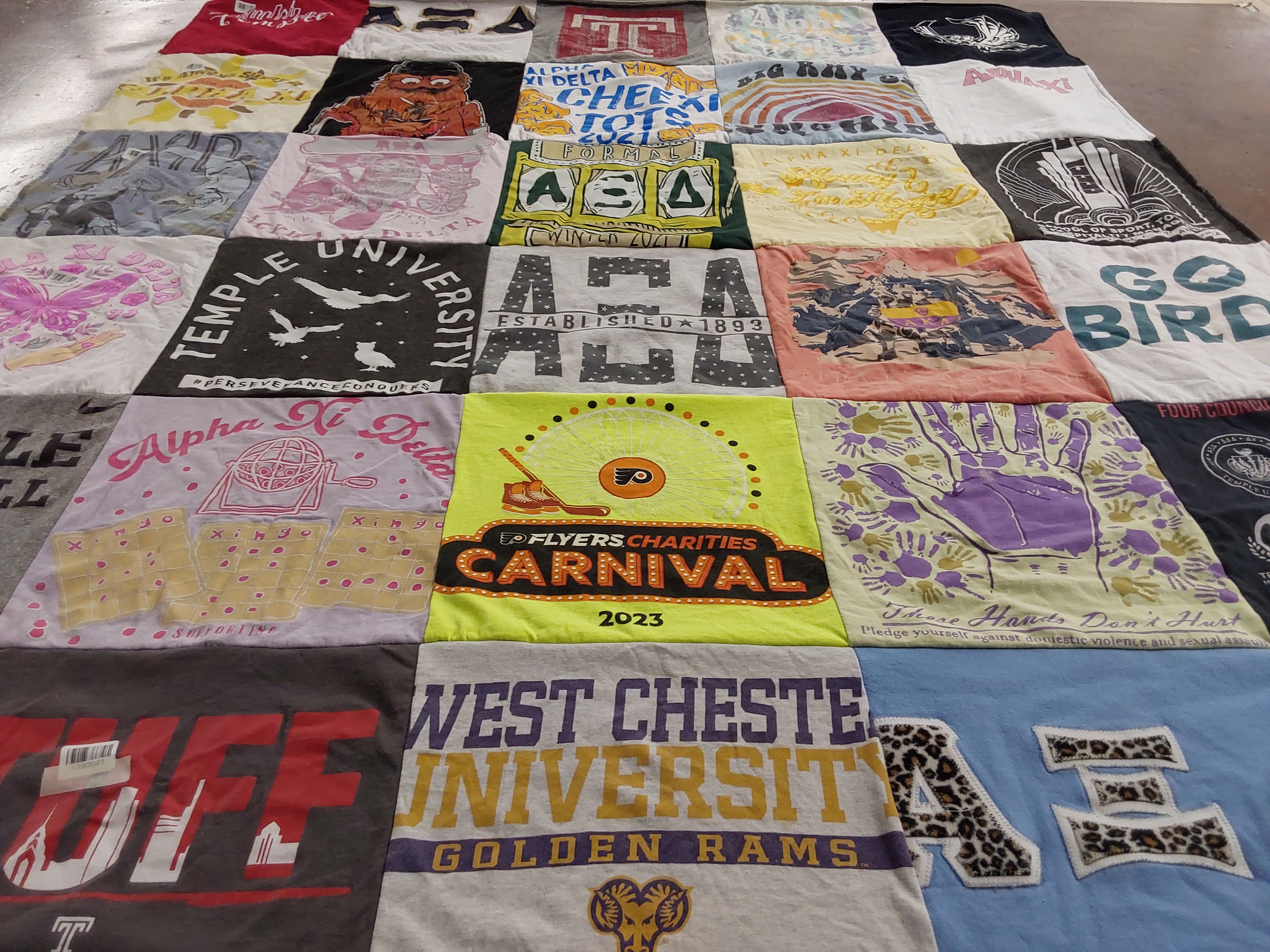 T-shirt quilt from temple university, west chester university by Hayley from PA