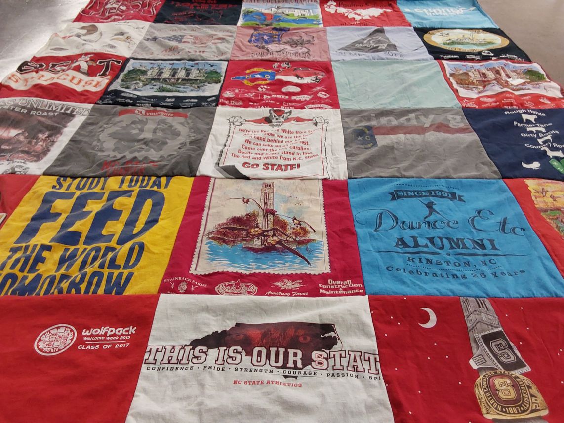 T-shirt quilt featuring nc state wolfpack by Jordan from NC
