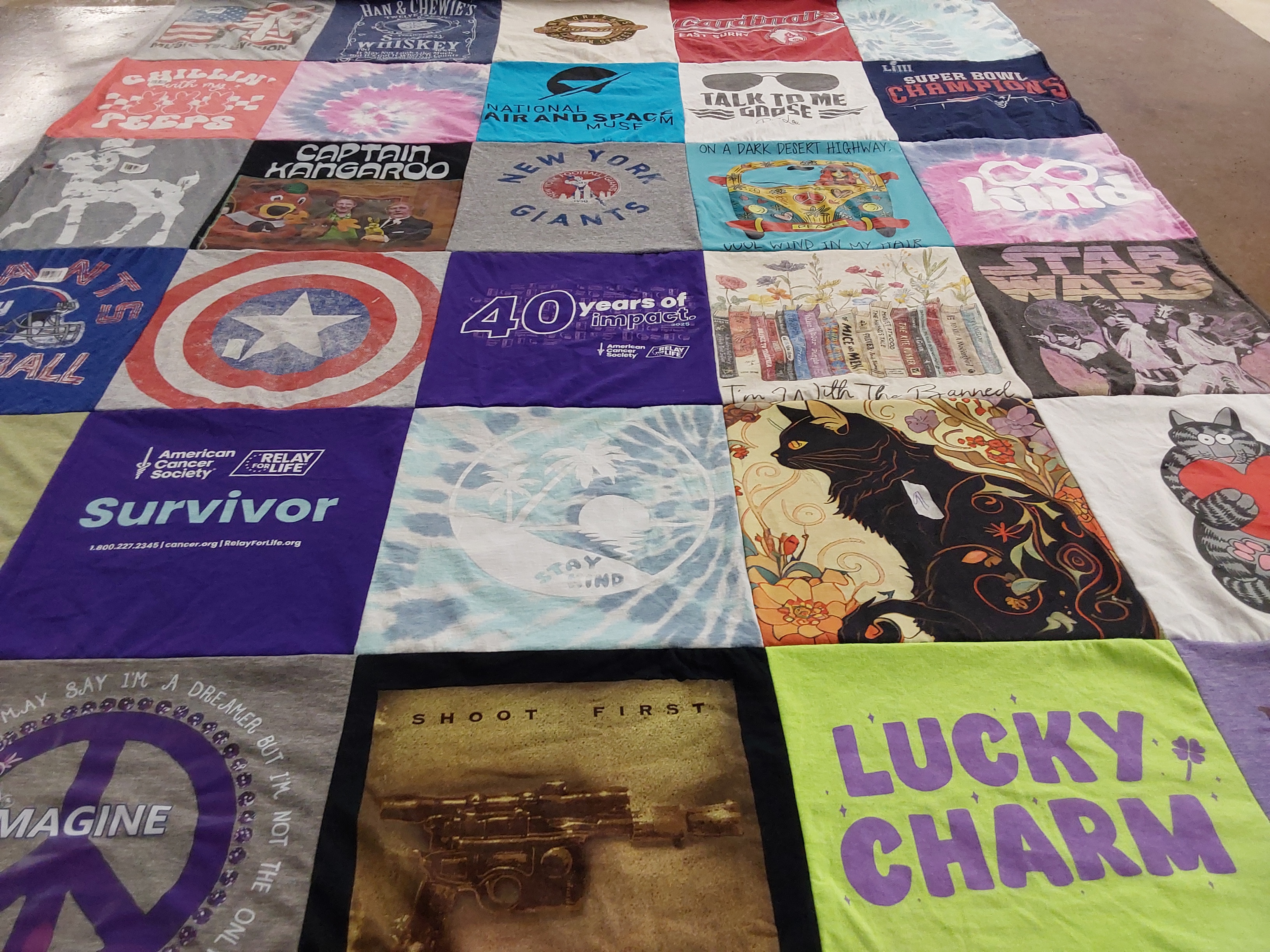 T-shirt quilt featuring new york giants by Lynne from IN