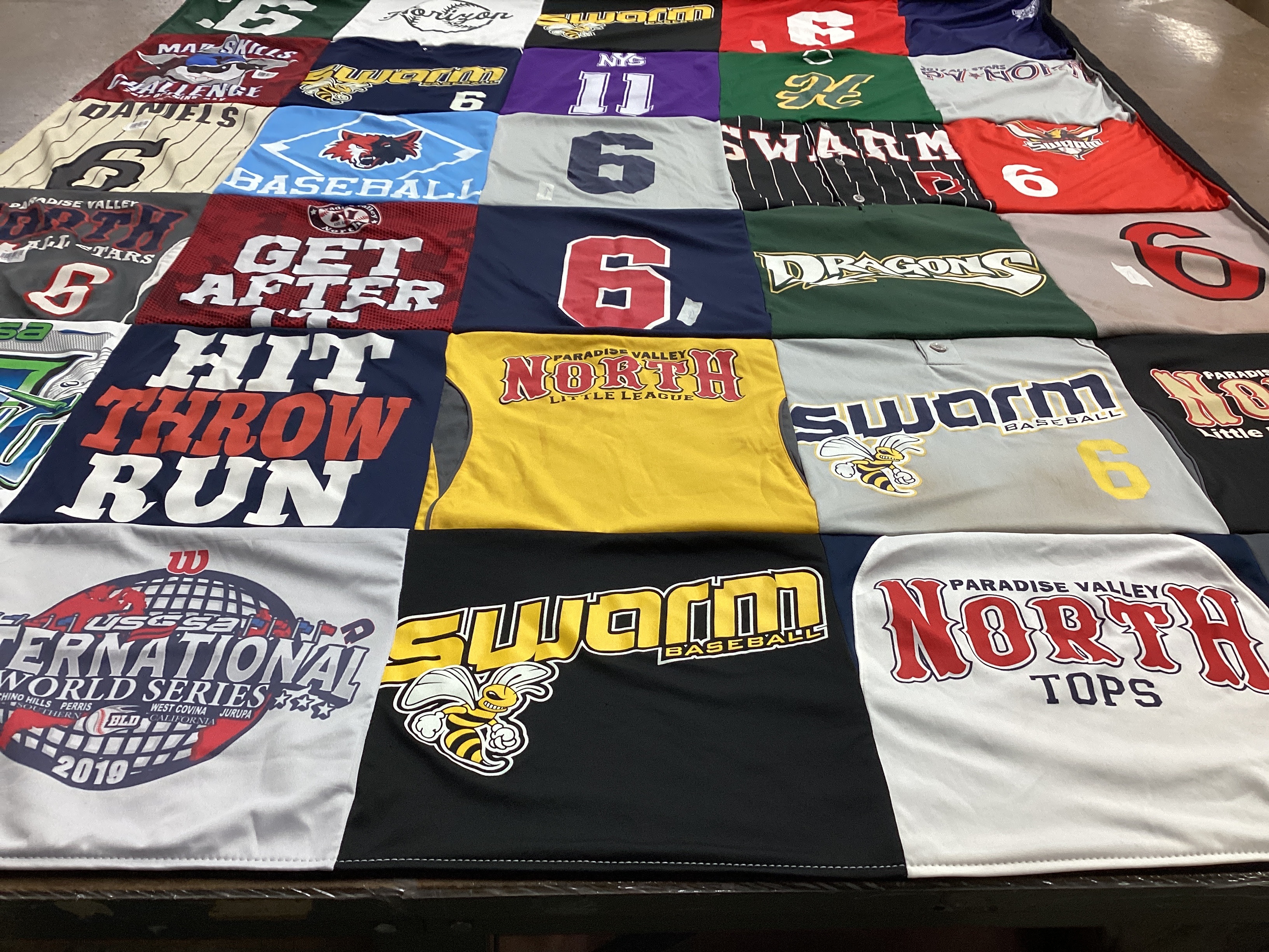 T-shirt quilt from paradise valley university by Stephani from AZ