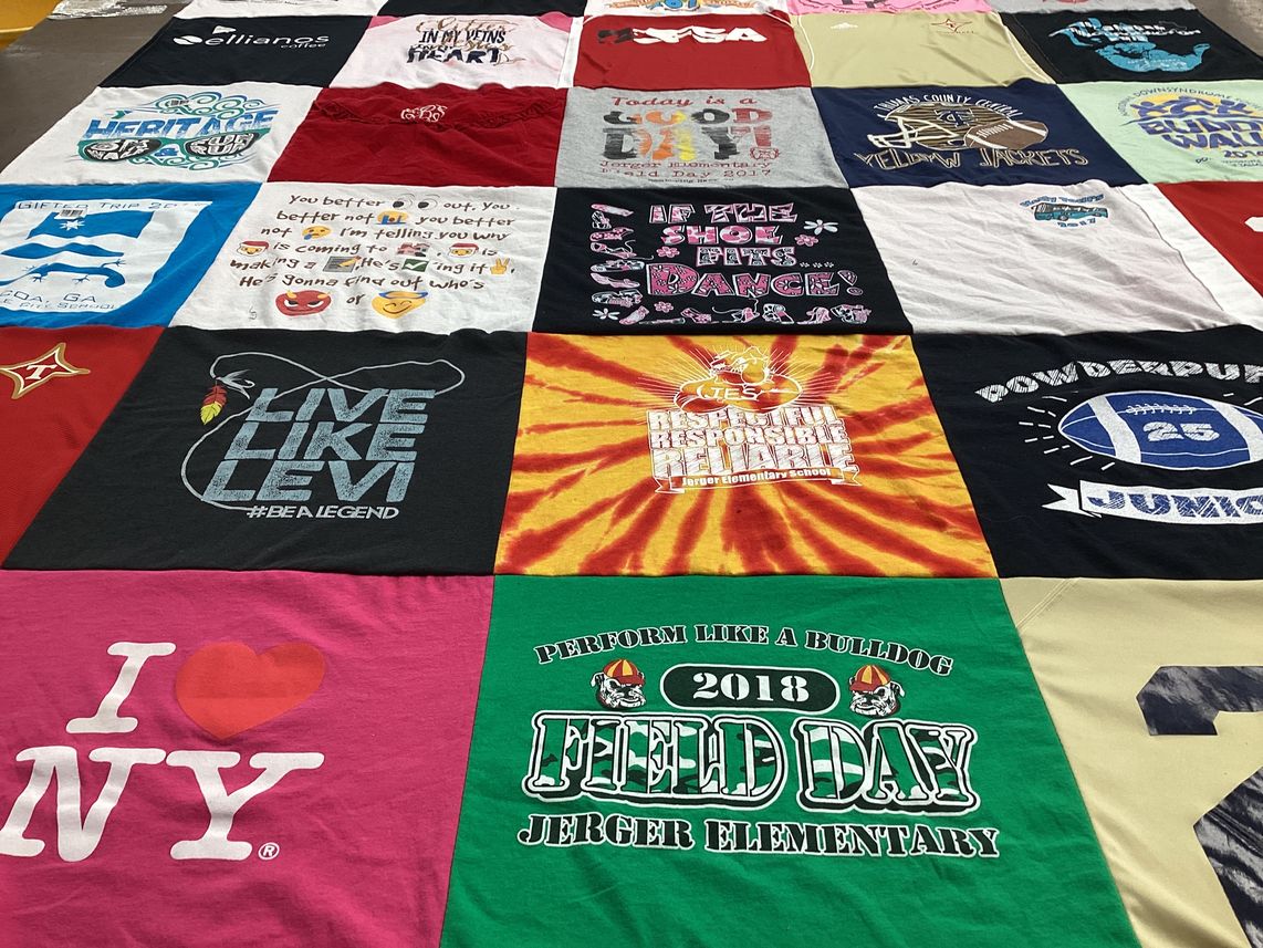 T-shirt quilt featuring yellow jackets by lindsay from GA