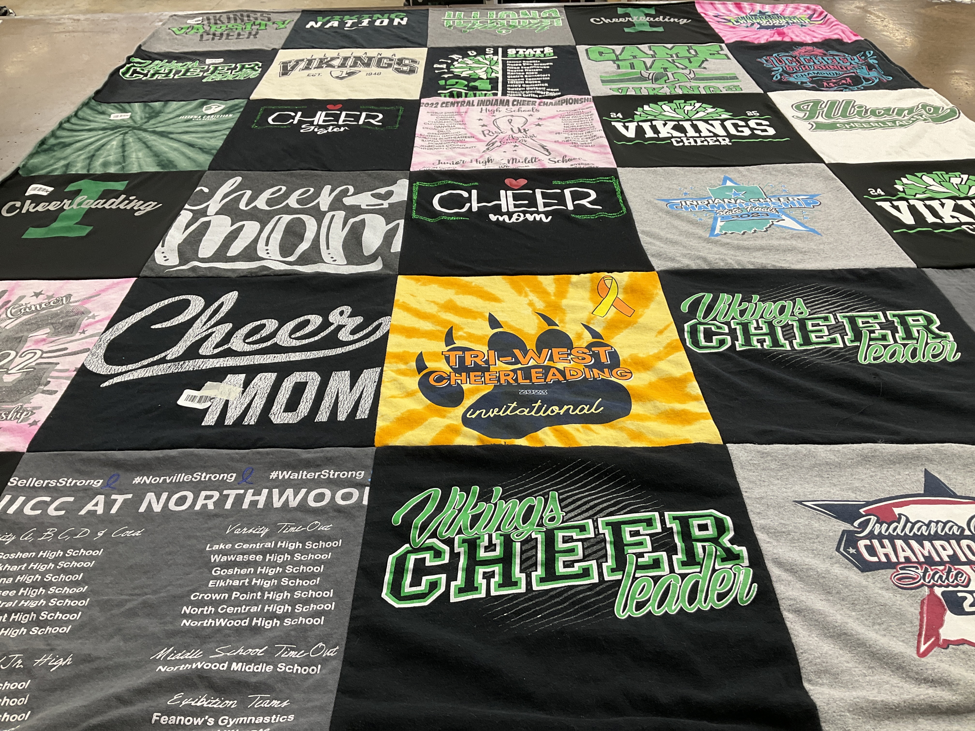 T-shirt quilt featuring vikings cheer, vikings cheer leader by Jill from IN