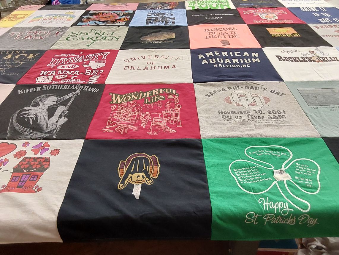 T-shirt quilt from university of oklahoma by Abby from NC