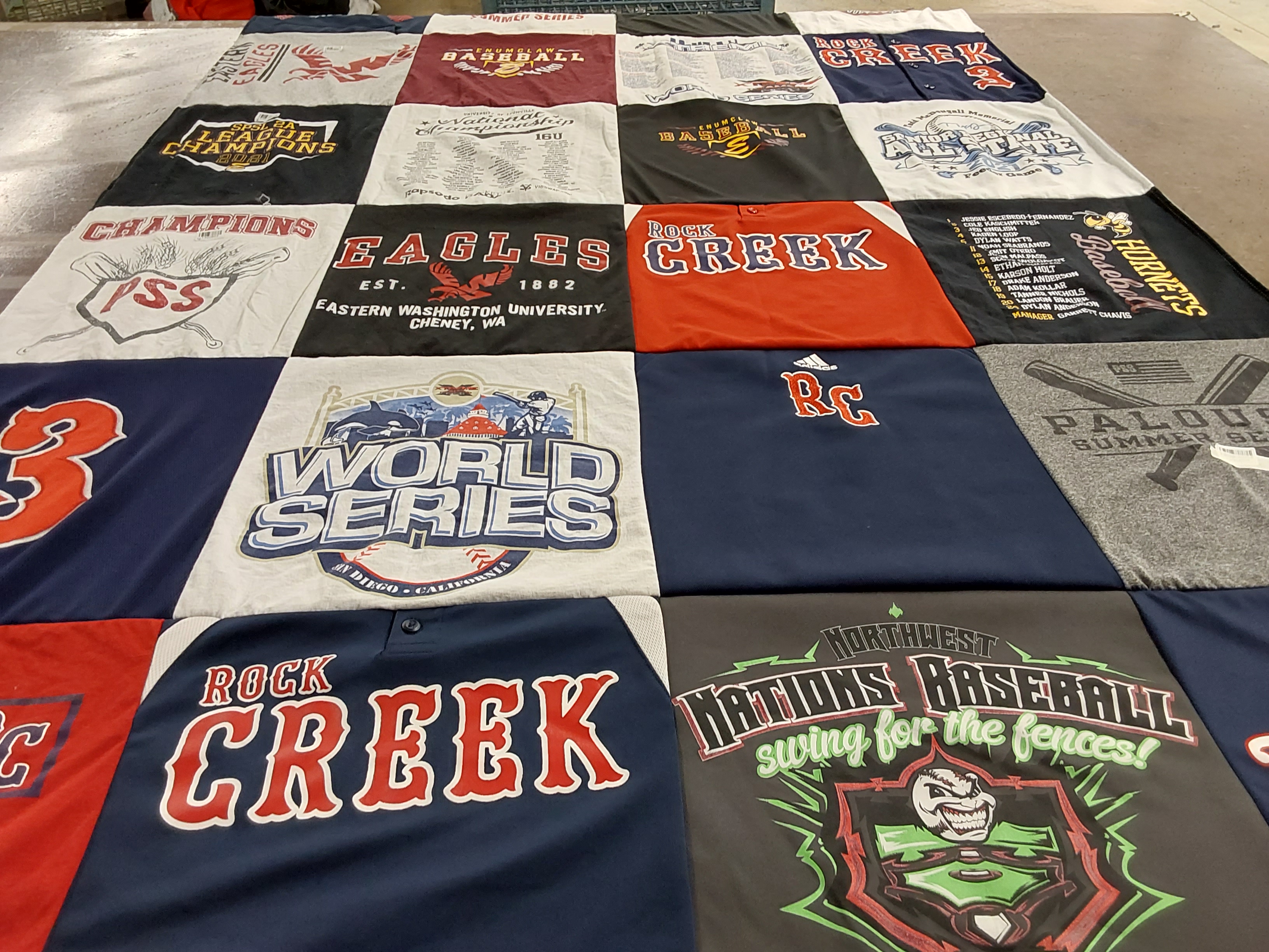 T-shirt quilt featuring rock creek by Lisa from WA