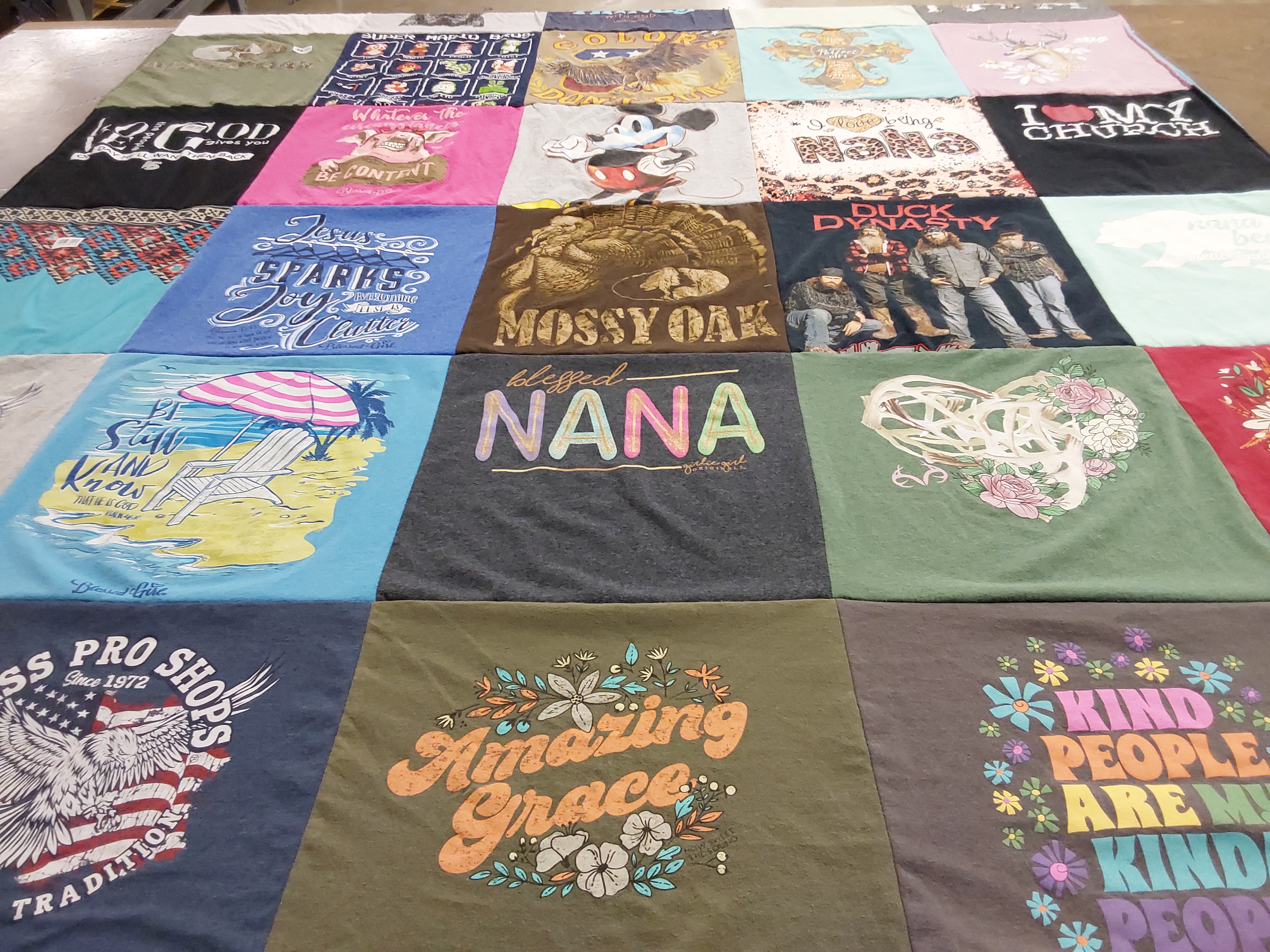 T-shirt quilt with faith, family themes by Saundra from LA