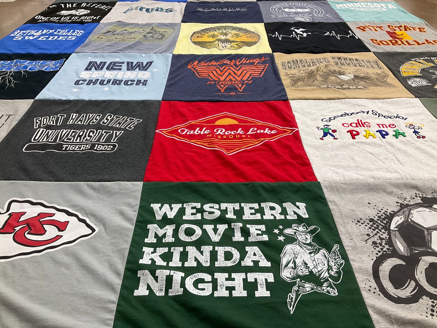 T-shirt quilt from fort hays state university by Mary from KS