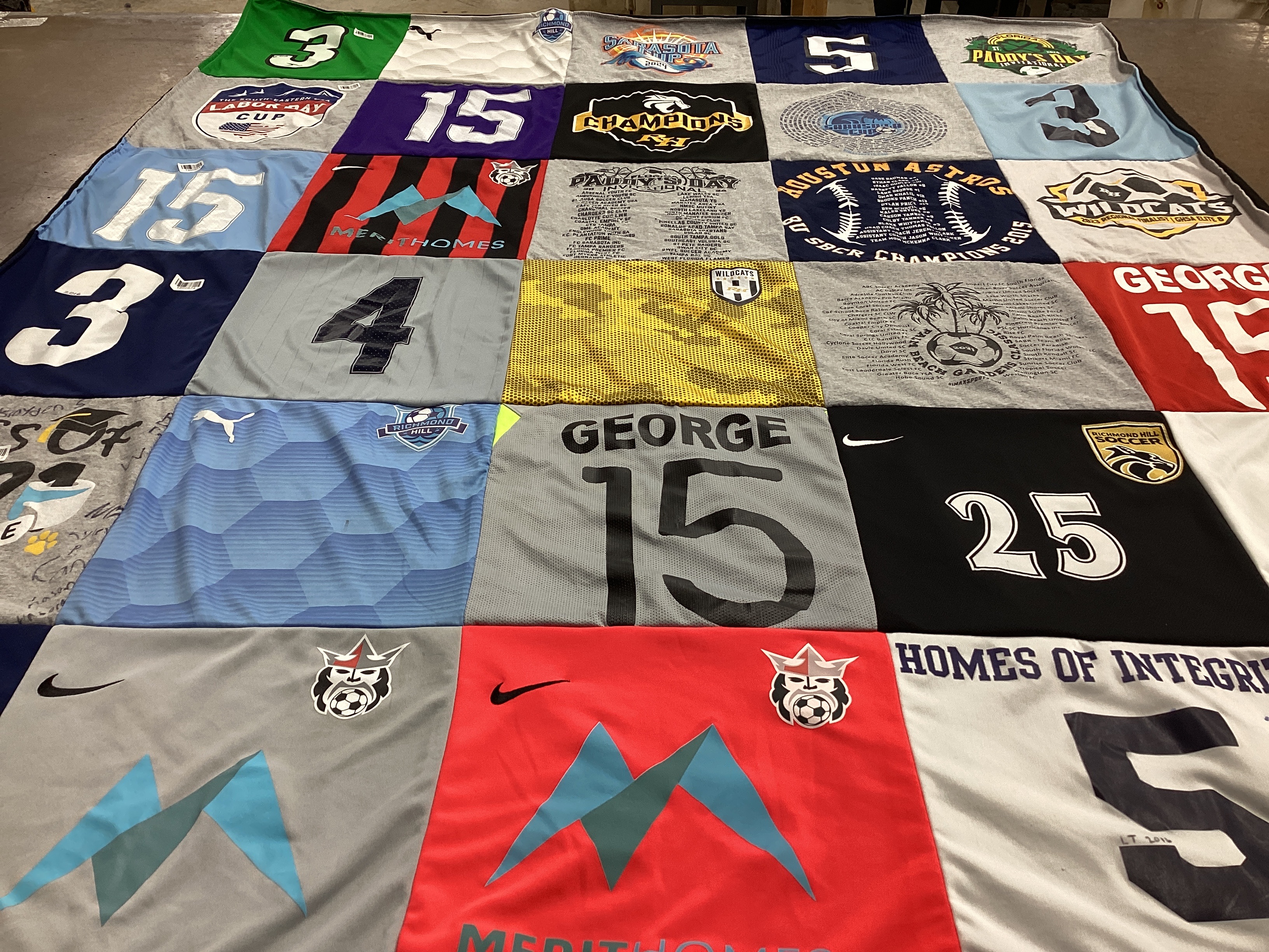 T-shirt quilt featuring wildcats, richmond hill soccer club by Heather from GA