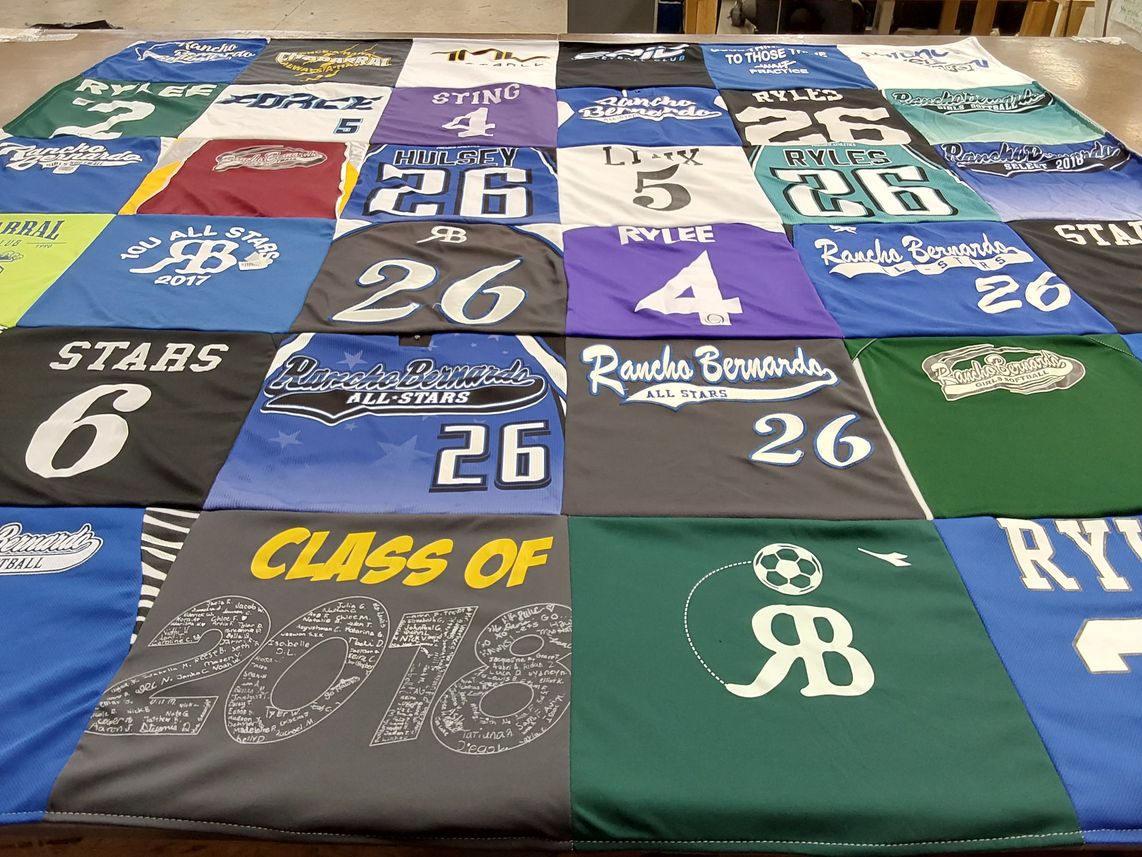 T-shirt quilt featuring rancho bernardo all stars by Megan from CA