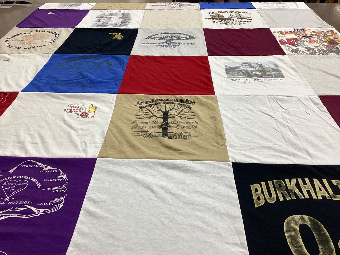 T-shirt quilt with family reunions, community events themes by Tonya from GA