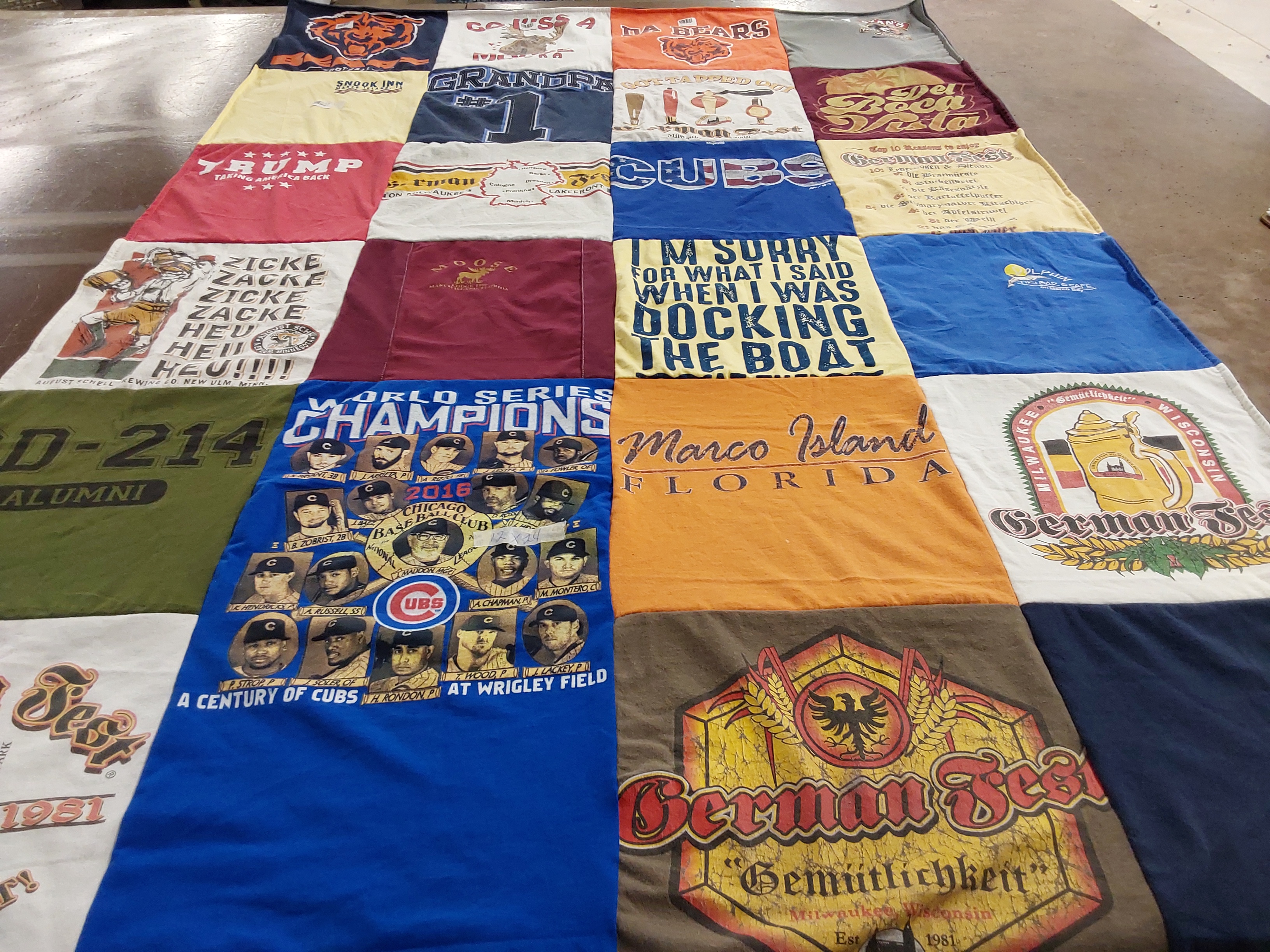 T-shirt quilt featuring chicago cubs by Anna from FL