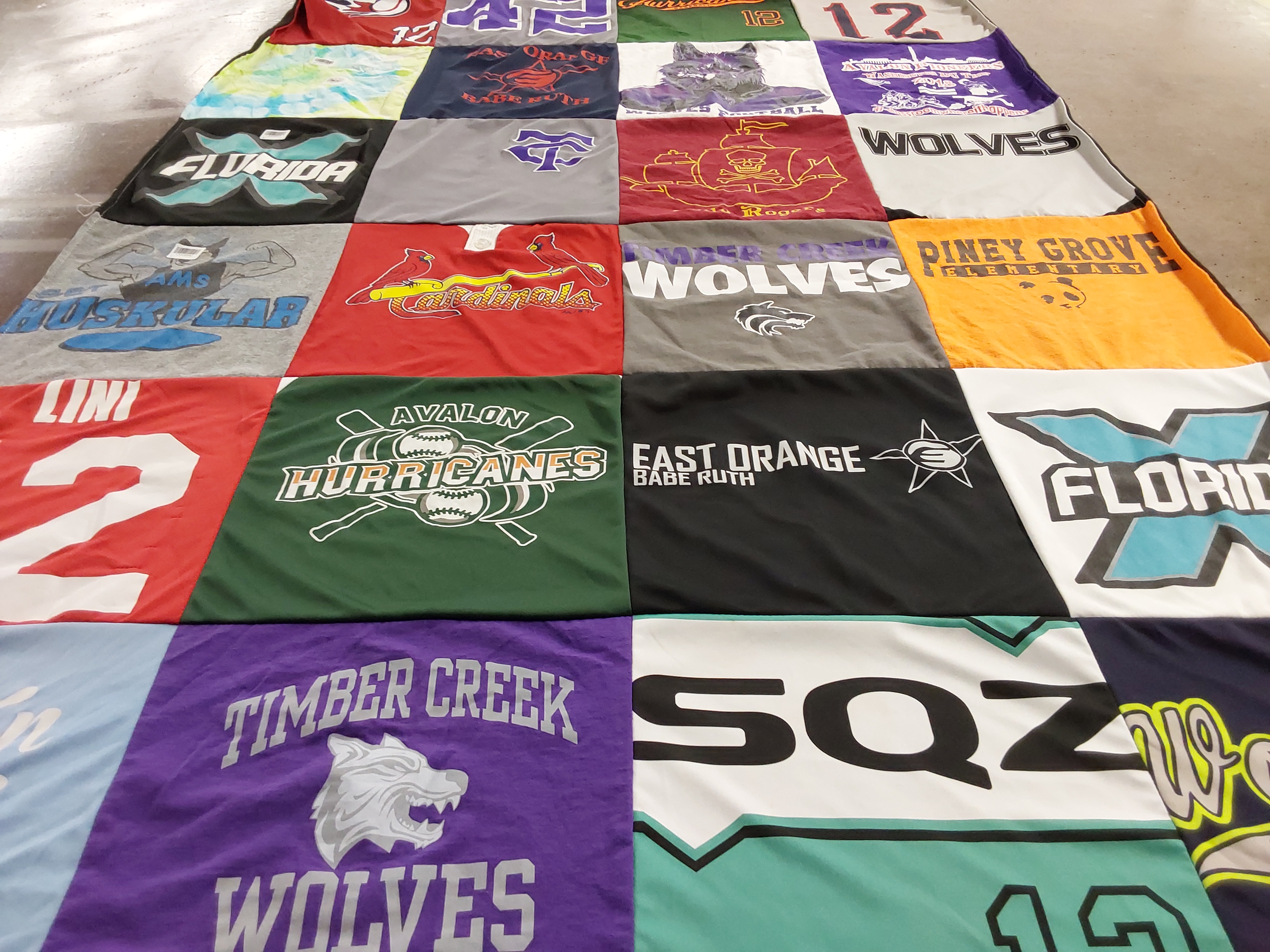 T-shirt quilt featuring cardinals, wolves by lena from FL