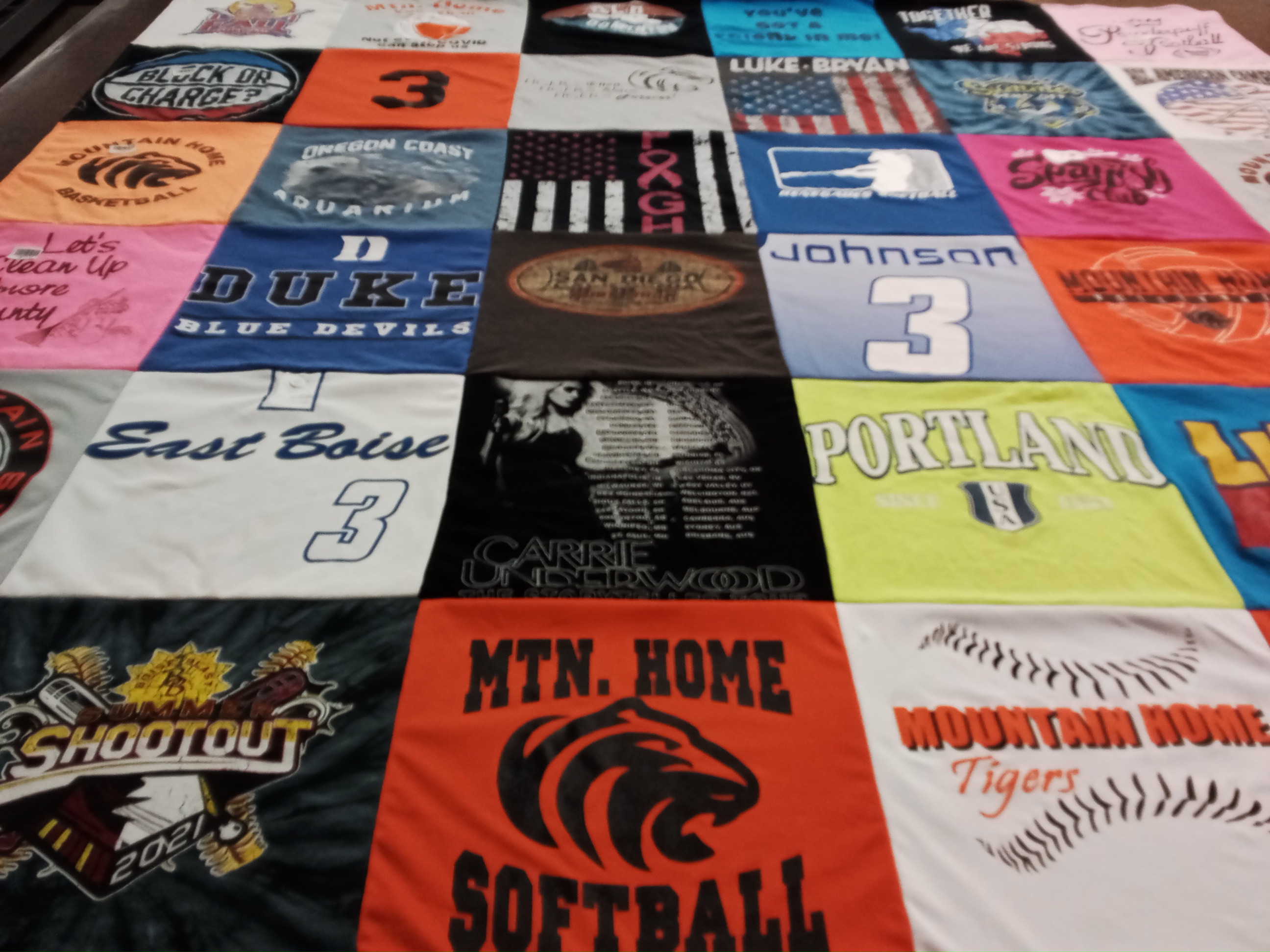T-shirt quilt featuring mtn home tigers by MaryKaye from ID