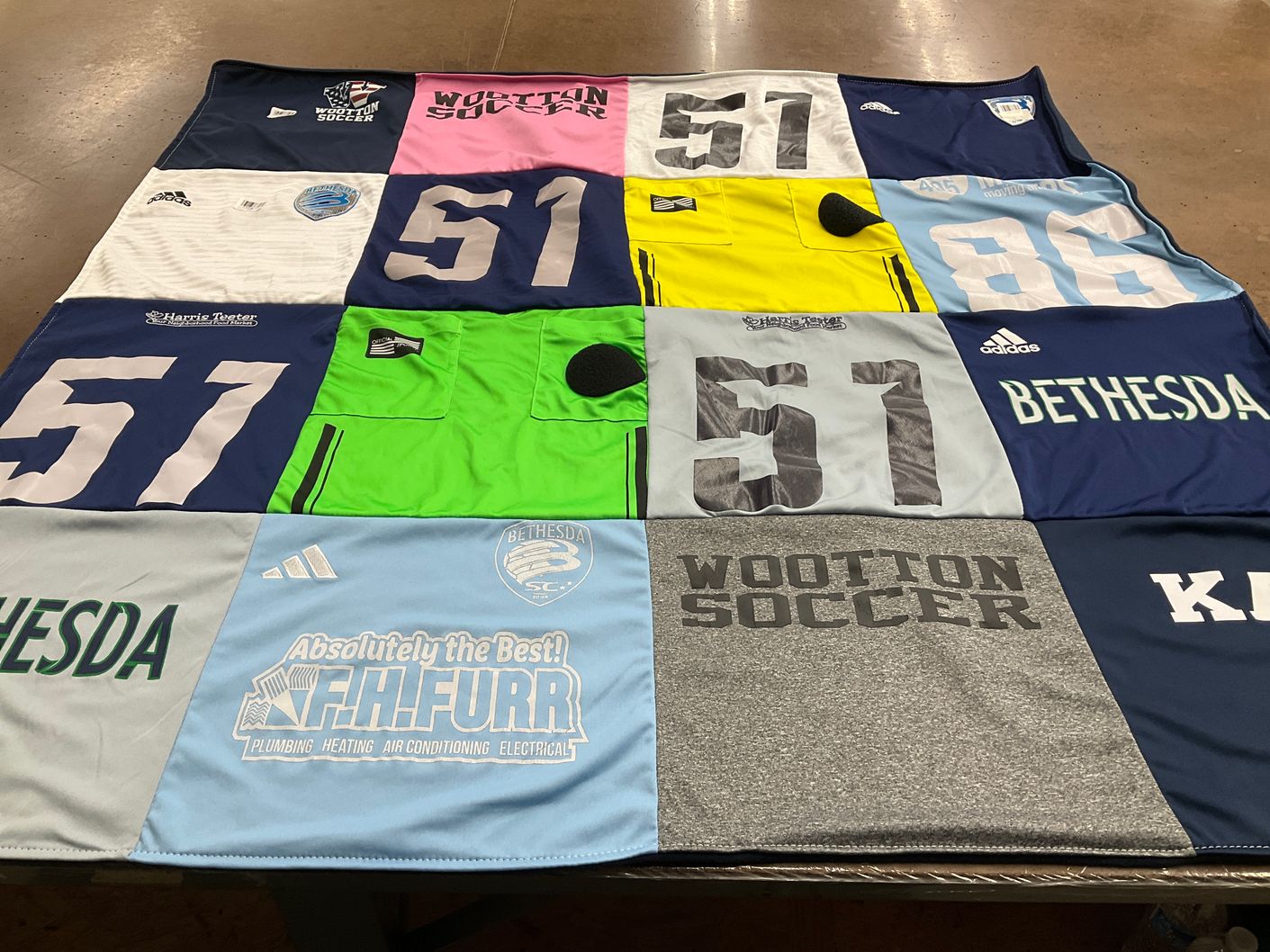 T-shirt quilt featuring wootton soccer by Pouneh from MD