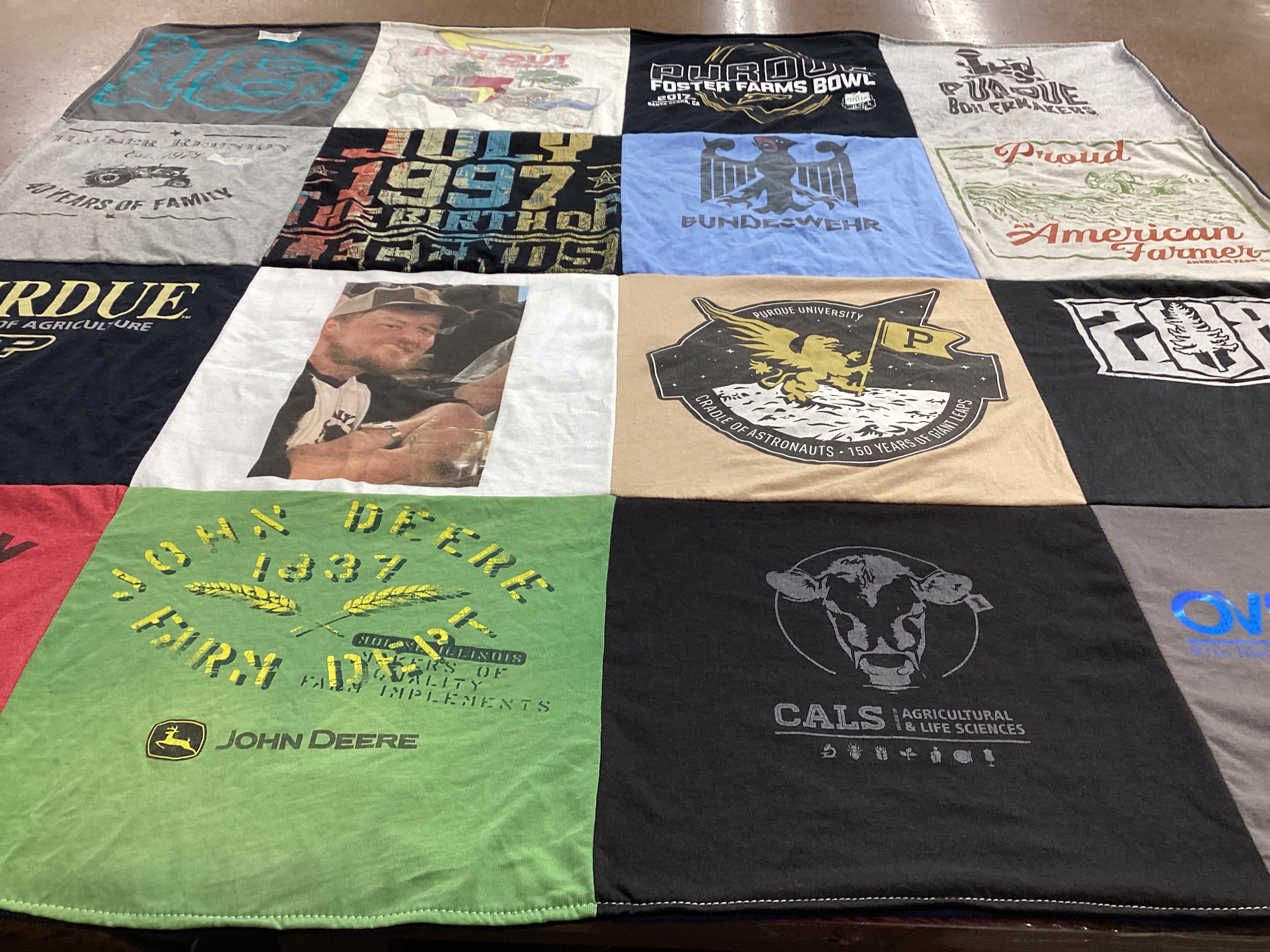 T-shirt quilt from purdue university by Lori from ID