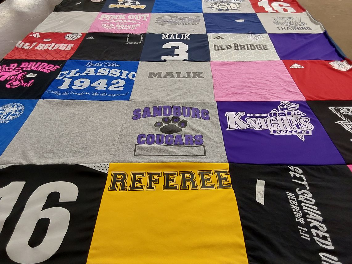 T-shirt quilt featuring old bridge knights soccer by amanda from NJ