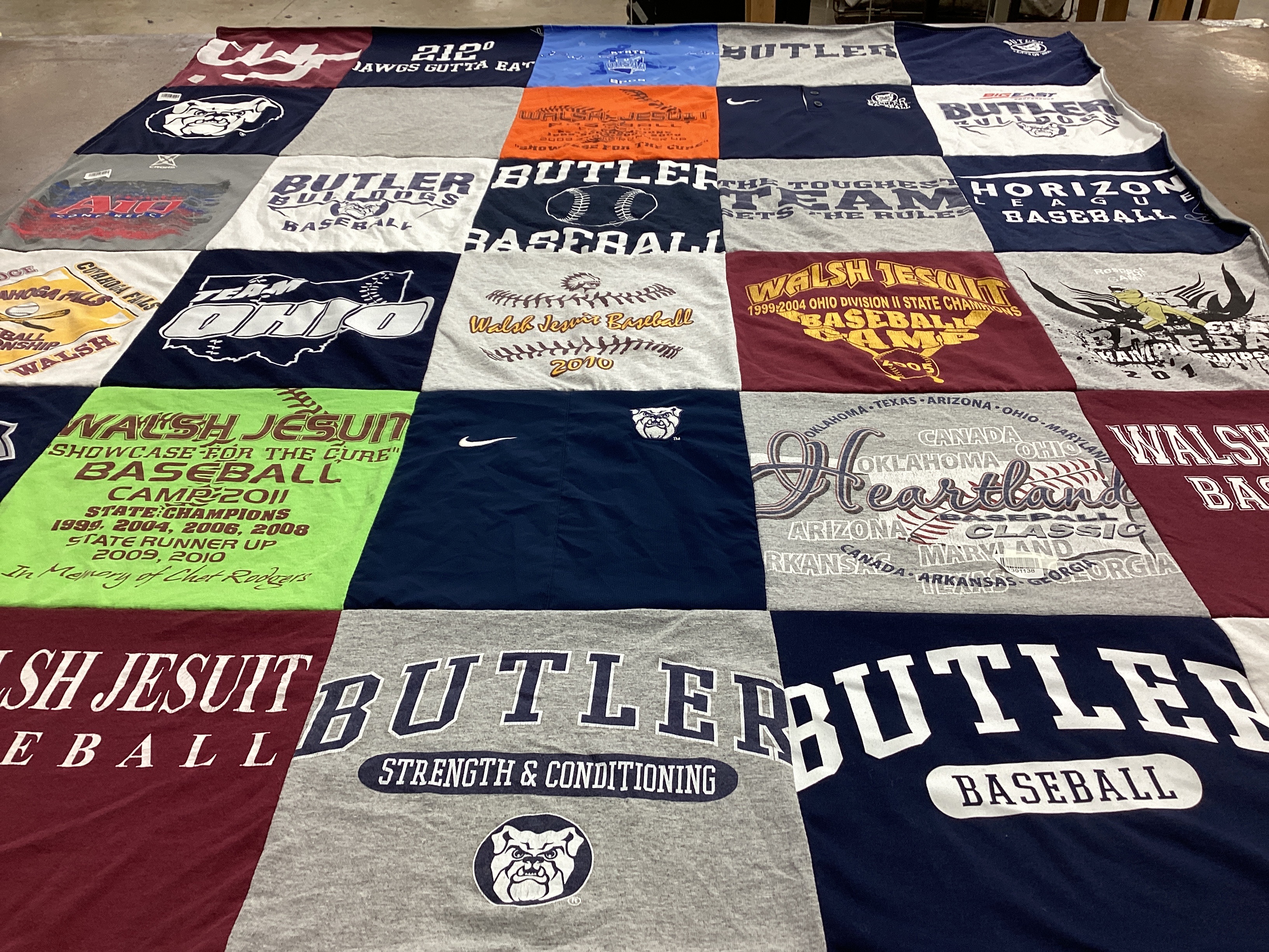 T-shirt quilt featuring butler bulldogs baseball by Marco from IN