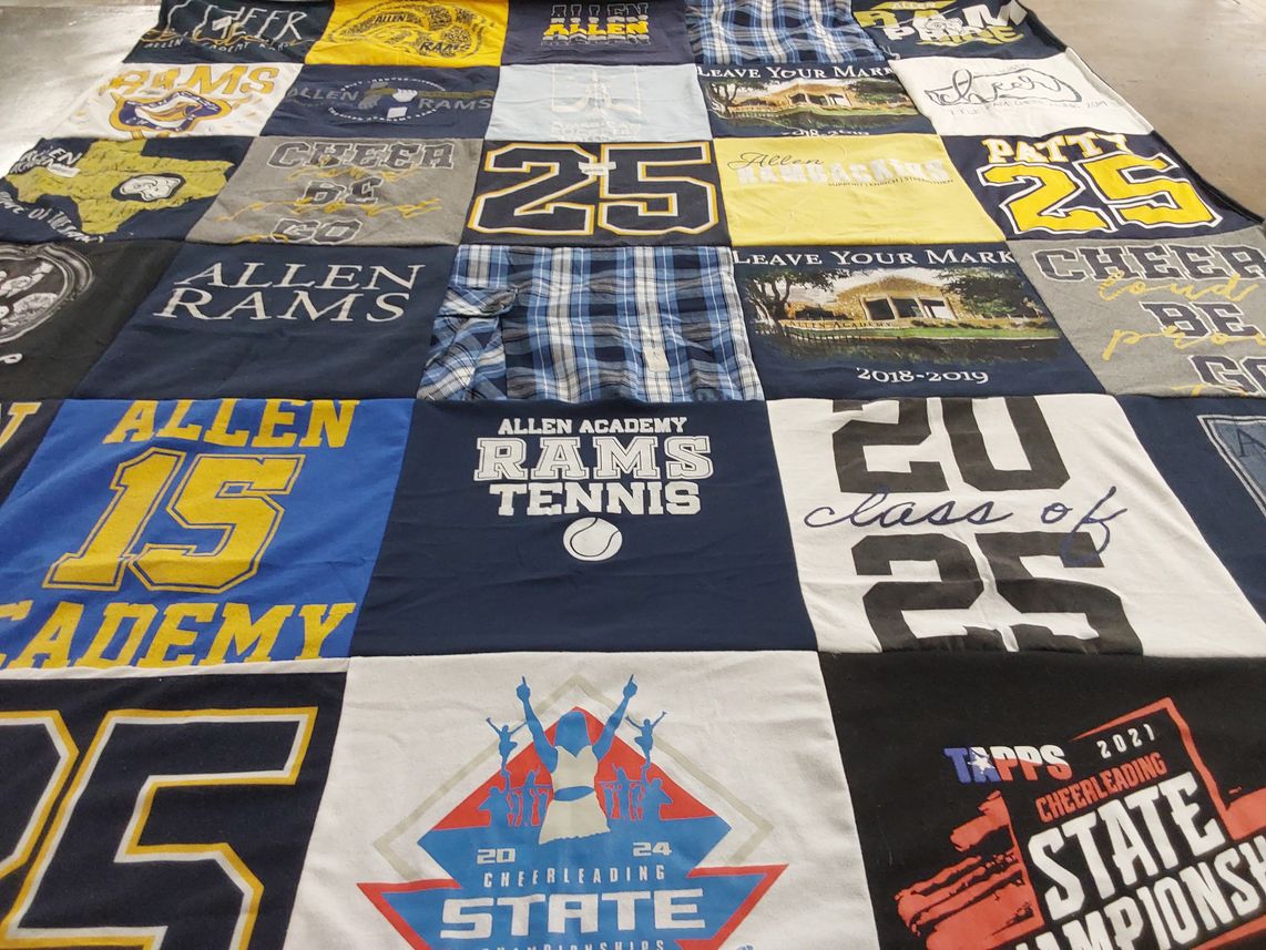 T-shirt quilt featuring allen rams tennis by Donielle from TX
