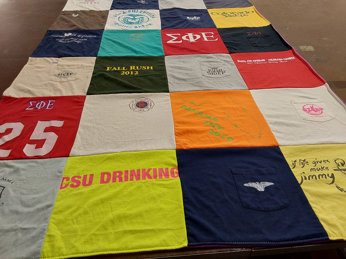 T-shirt quilt from colorado state university by Tucker from IL