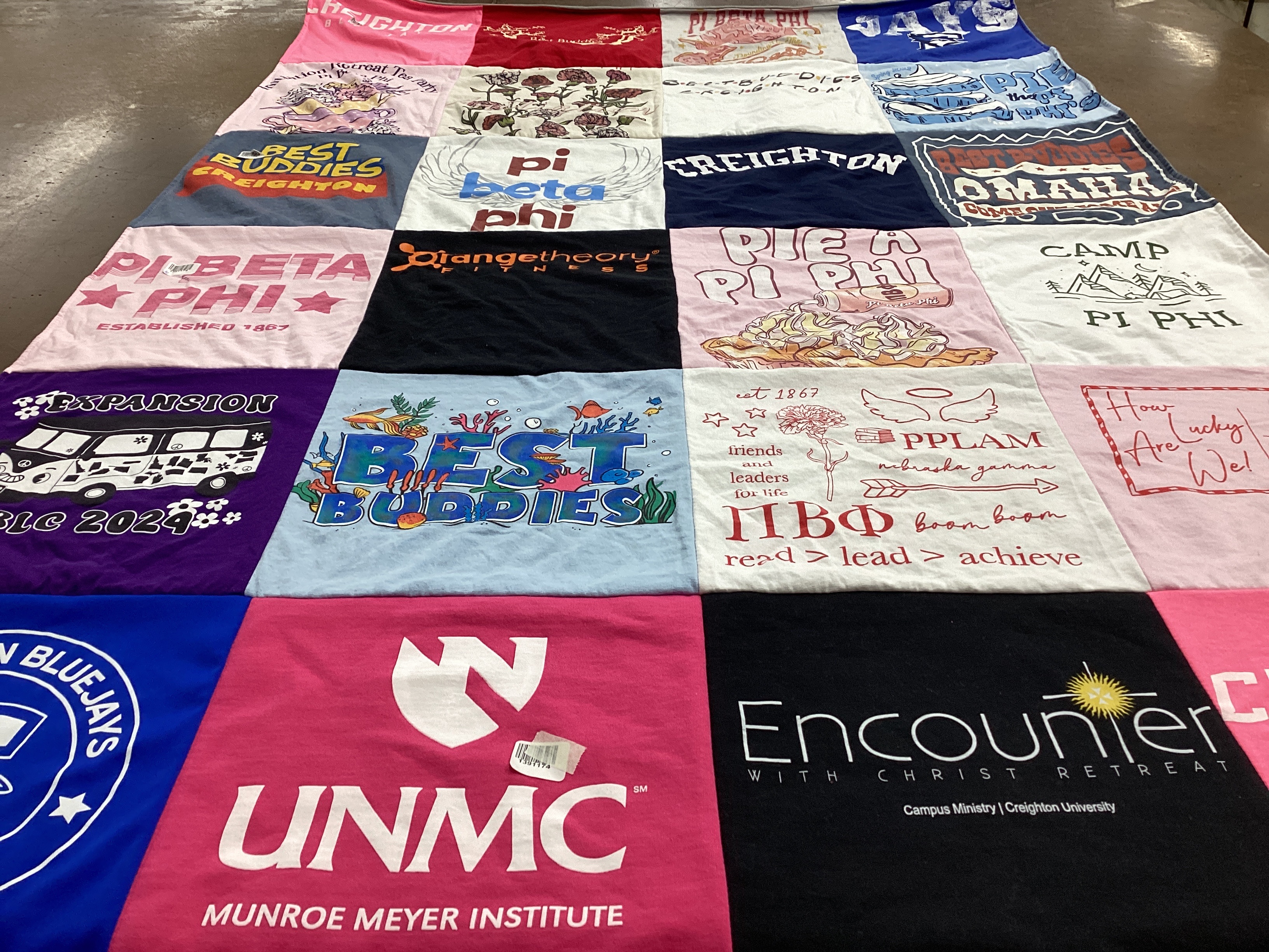 T-shirt quilt featuring creighton bluejays by Shelby from NE