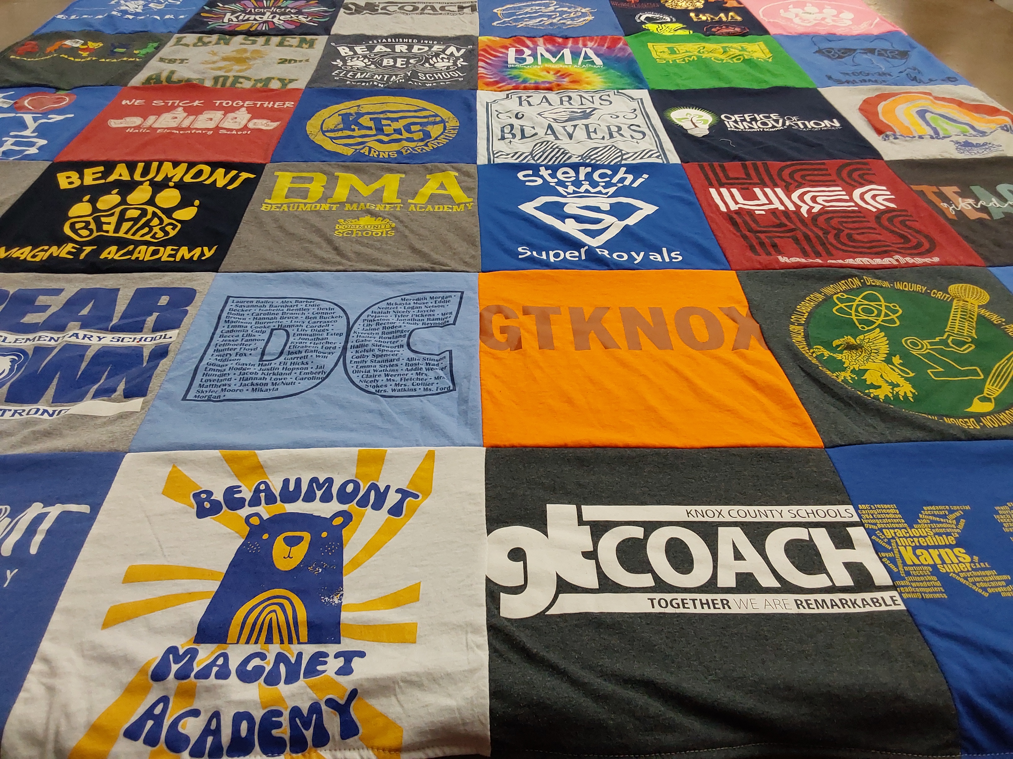 T-shirt quilt featuring karns elementary school basketball team, sterchi super royals by Mike from TN