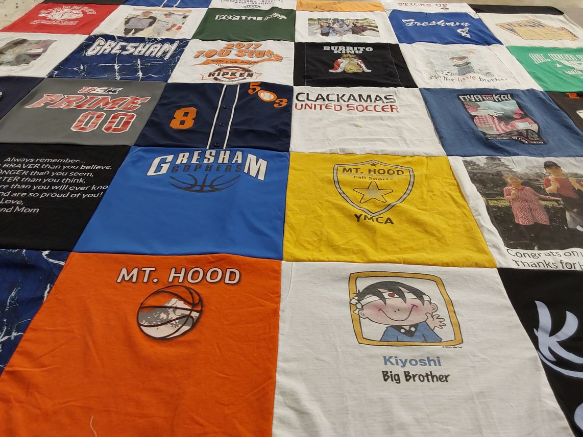 T-shirt quilt featuring gresham gophers by Deborah from OR