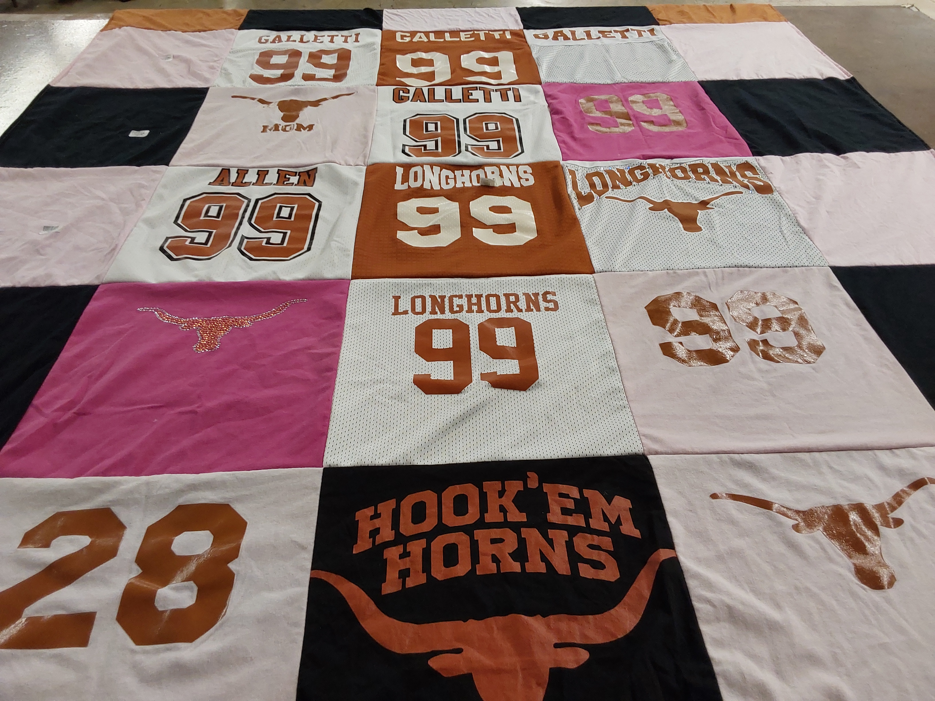T-shirt quilt featuring longhorns by Karen from TX