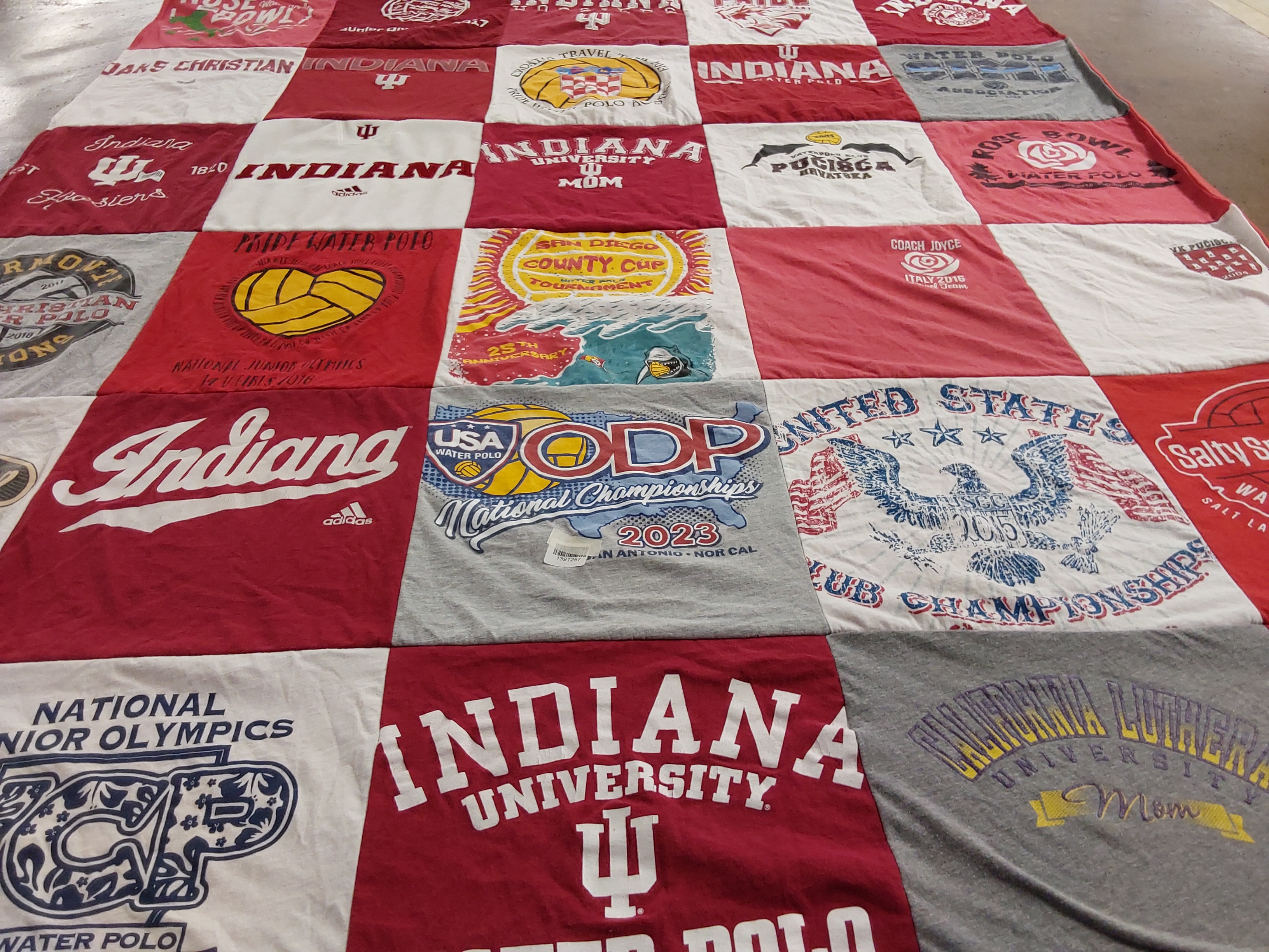 T-shirt quilt featuring indiana university water polo by Joyce from CA