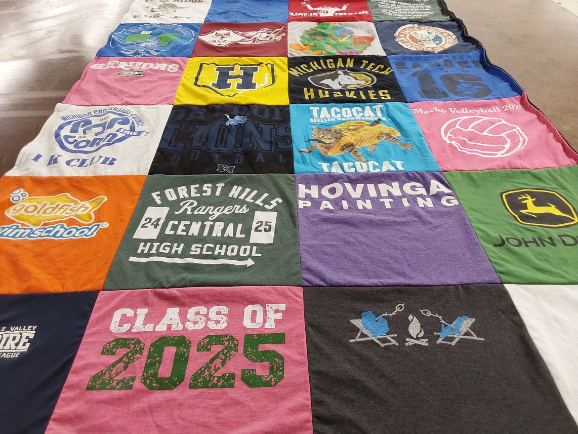 T-shirt quilt featuring detroit lions football by Lisa from MI