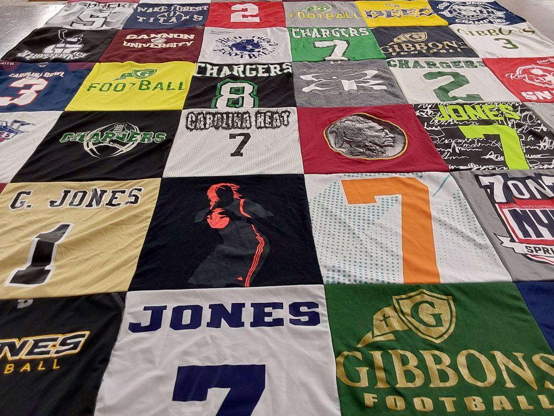 T-shirt quilt featuring wake forest titans, gibbons football by Lori from NC